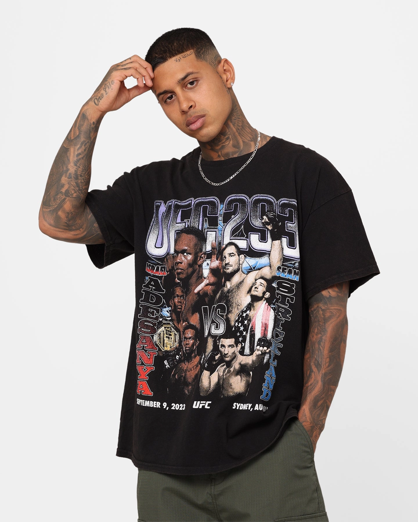 UFC By Goat Crew 293 Card Vintage T-Shirt Black Wash Valentine's Day Fashionable Option