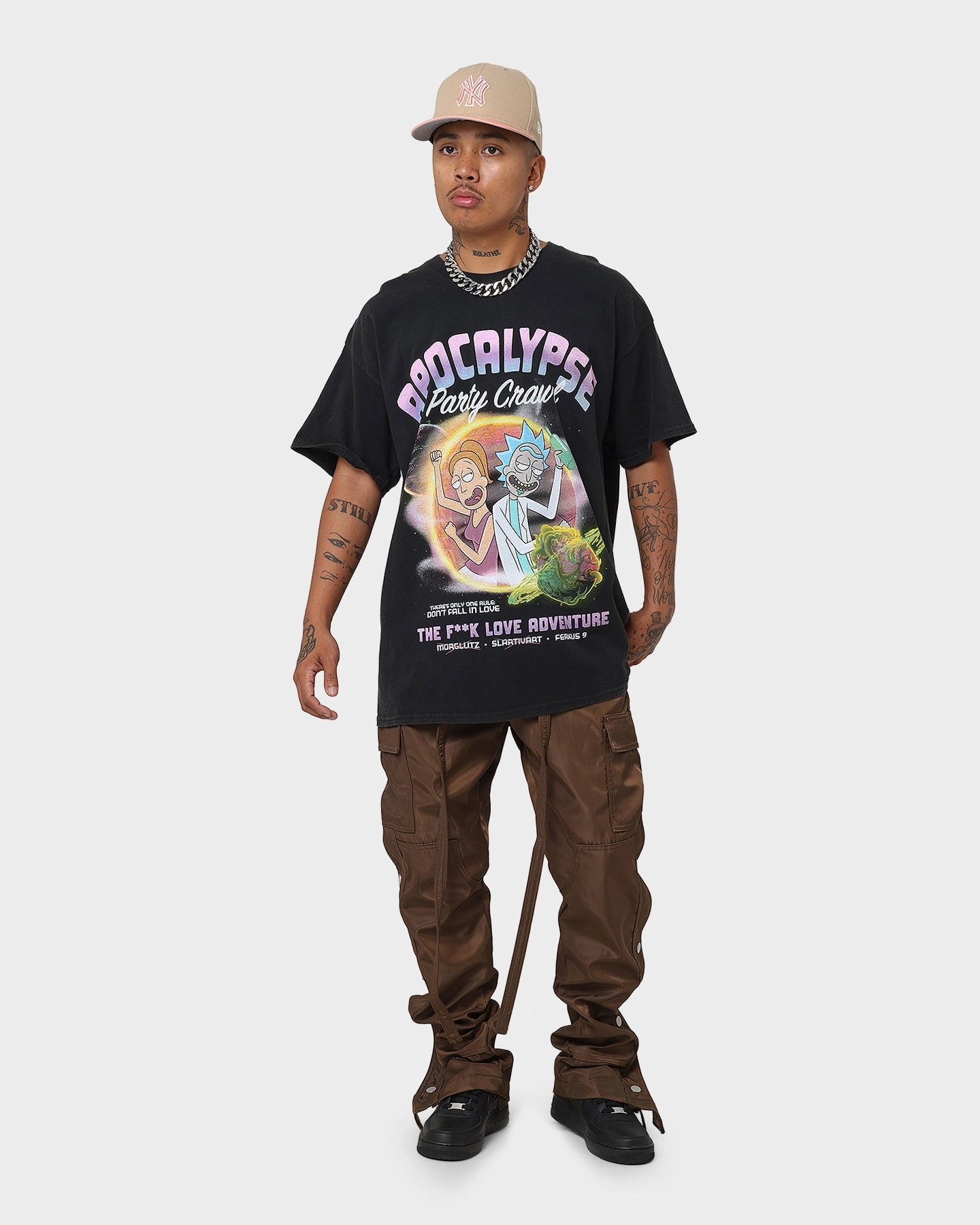 Goat Crew X Rick And Morty Apocalypse Vintage T-Shirt Black Wash Basic Top Sleek Layer