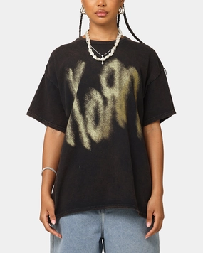 Korn Logo Noise T-Shirt Black Vintage Outdoor Ready