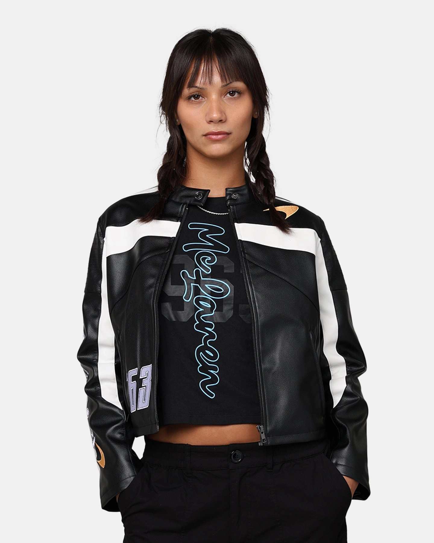 We Are The Wild Collective X McLaren Women's Crop Racing Jacket Black Light Insulation