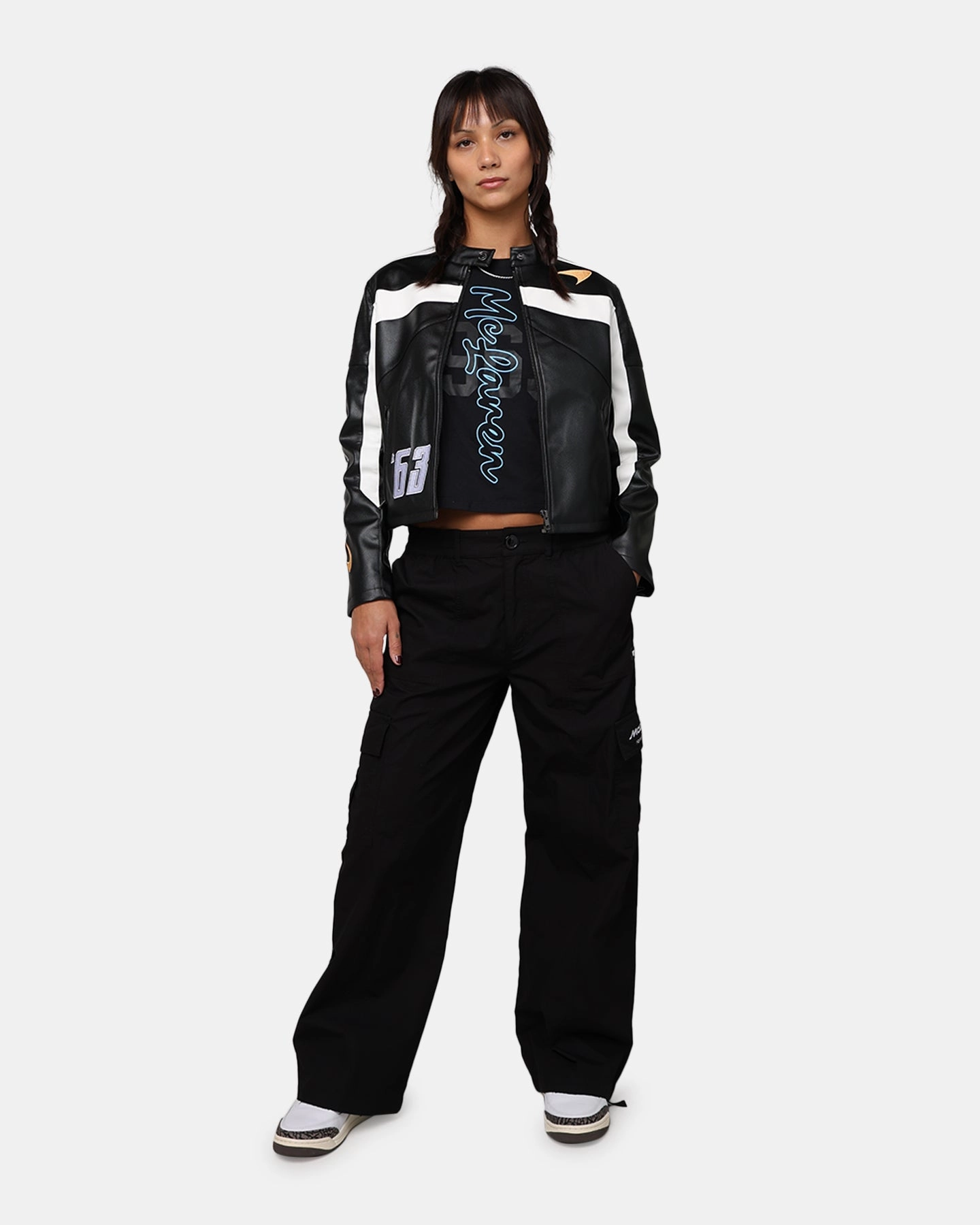 We Are The Wild Collective X McLaren Women's Crop Racing Jacket Black Publish