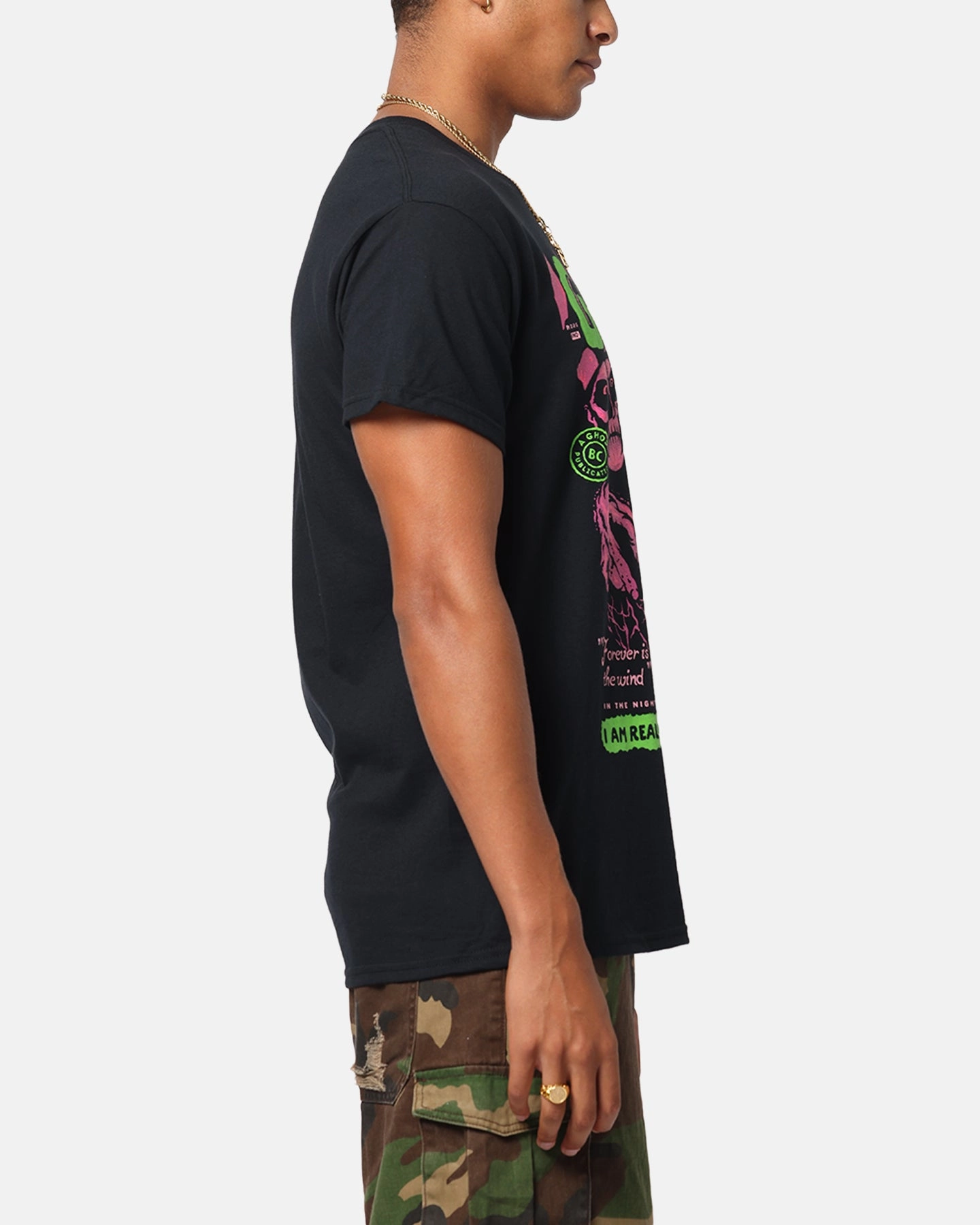 Ghost Comic T-Shirt Black Odor Control Finish