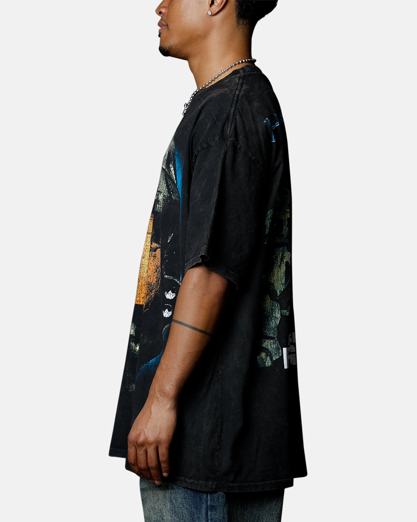 Oeko Tex Certified Goat Crew X Halo Halo 3 Chief Big Head Vintage T-Shirt Black Acidwash