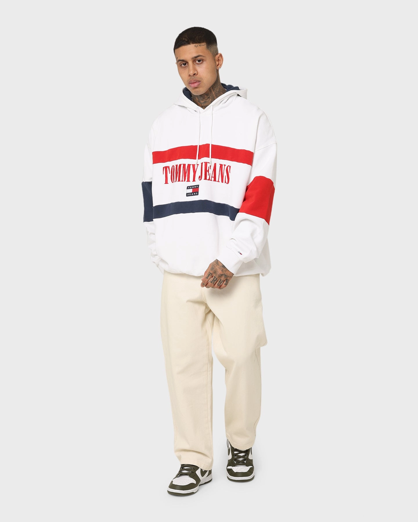Outdoor Style Tommy Jeans Skater Archive Block Hoodie White