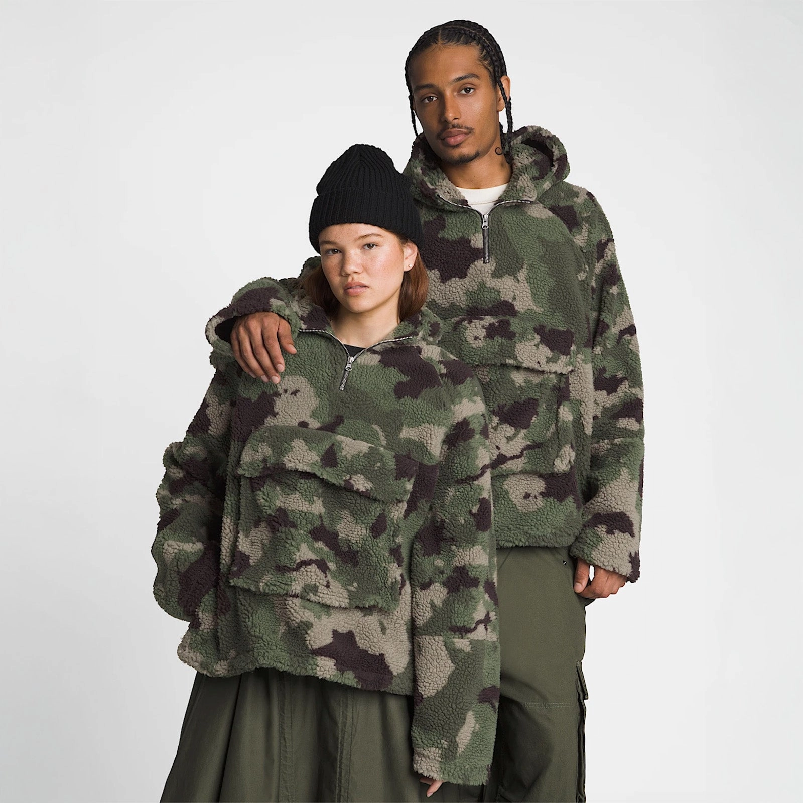 Vans LX Oversized Sherpa Hoodie Classic 'Camo' Windproof Thermal Shell