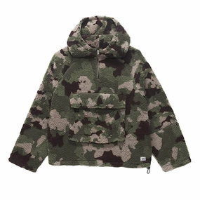Vans LX Oversized Sherpa Hoodie Classic 'Camo' High Collar Windguard Sustainable Material