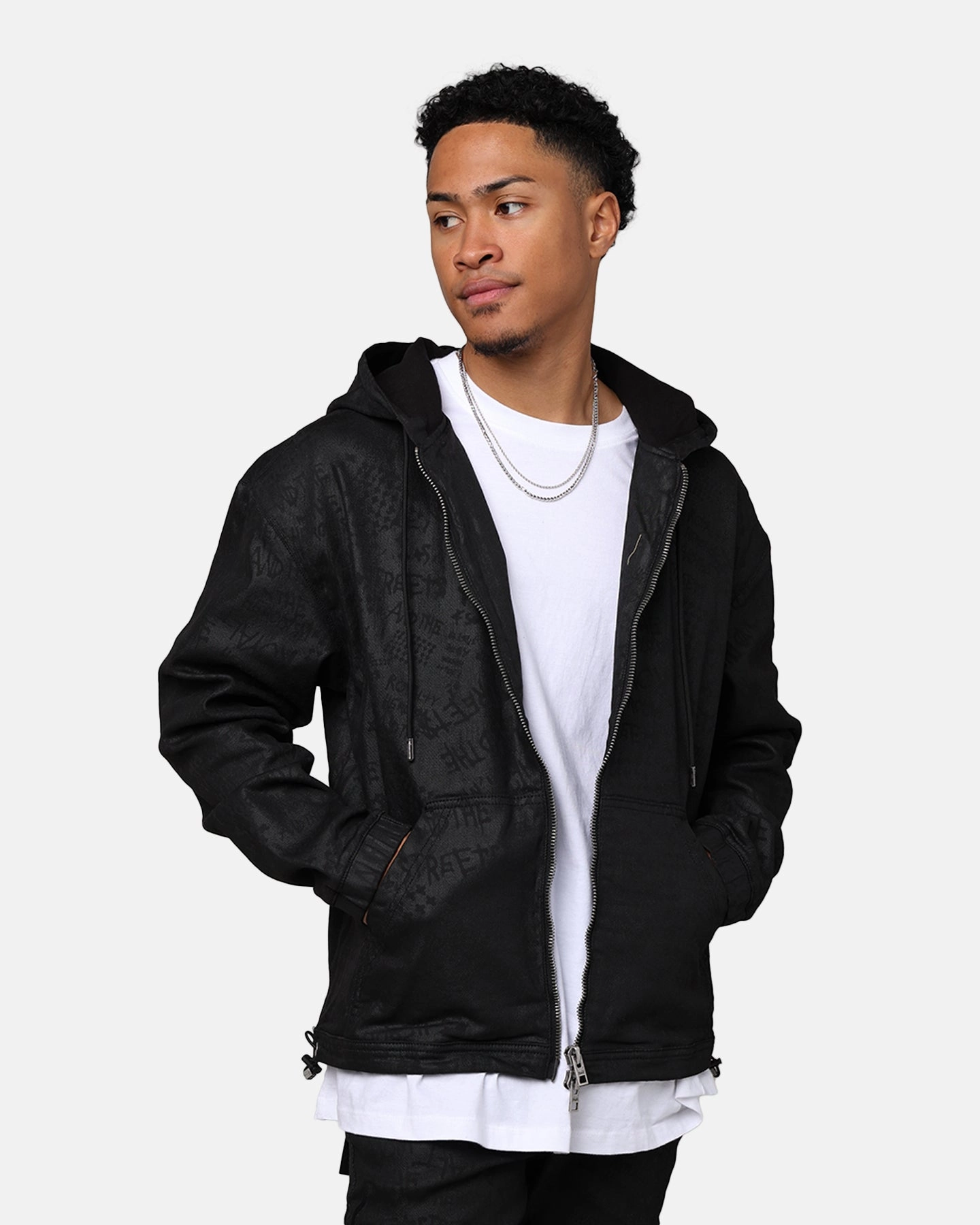 Connect See Ksubi Zip Grease Hoodie Black