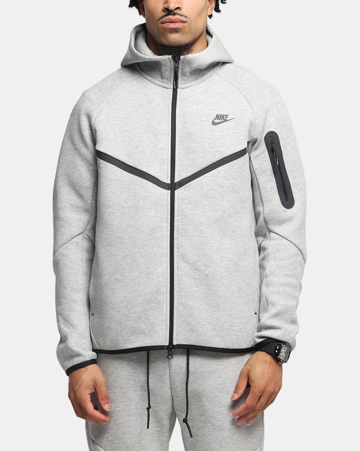 Nike Sportswear Tech Fleece Windrunner Jacket Dark Grey Heather Non Restrictive Fit Flatlock stitching