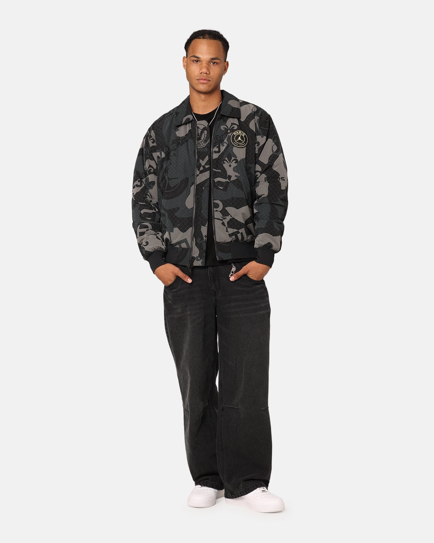 Jordan X Paris Saint-Germain Jacket Black Cooperate Weatherproof Seams