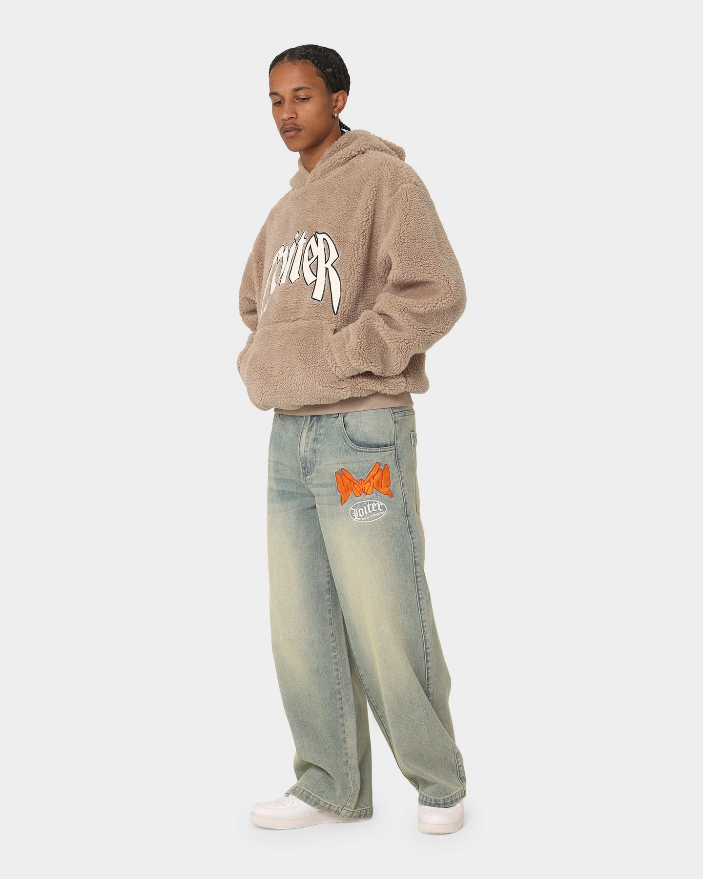 Gray Grade Loiter Sherpa Hoodie Tan