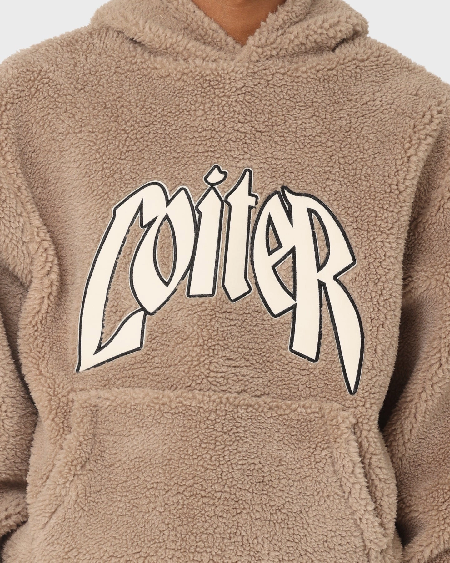 Mirror Loiter Sherpa Hoodie Tan