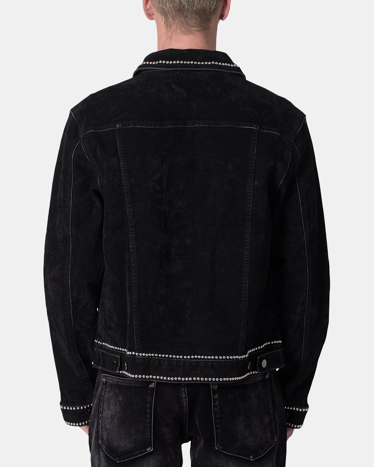 heirloom MNML Studded Suede Denim Jacket Black