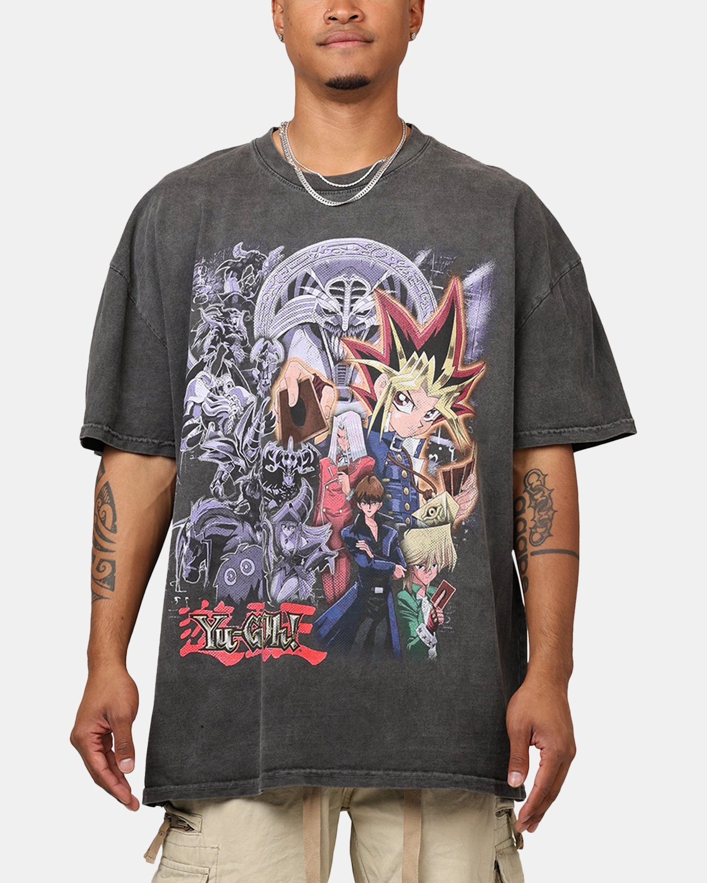 Goat Crew X Yu-Gi-Oh! Yami Yugi Heavyweight T-Shirt Black Wash Recycled Polyester Thread
