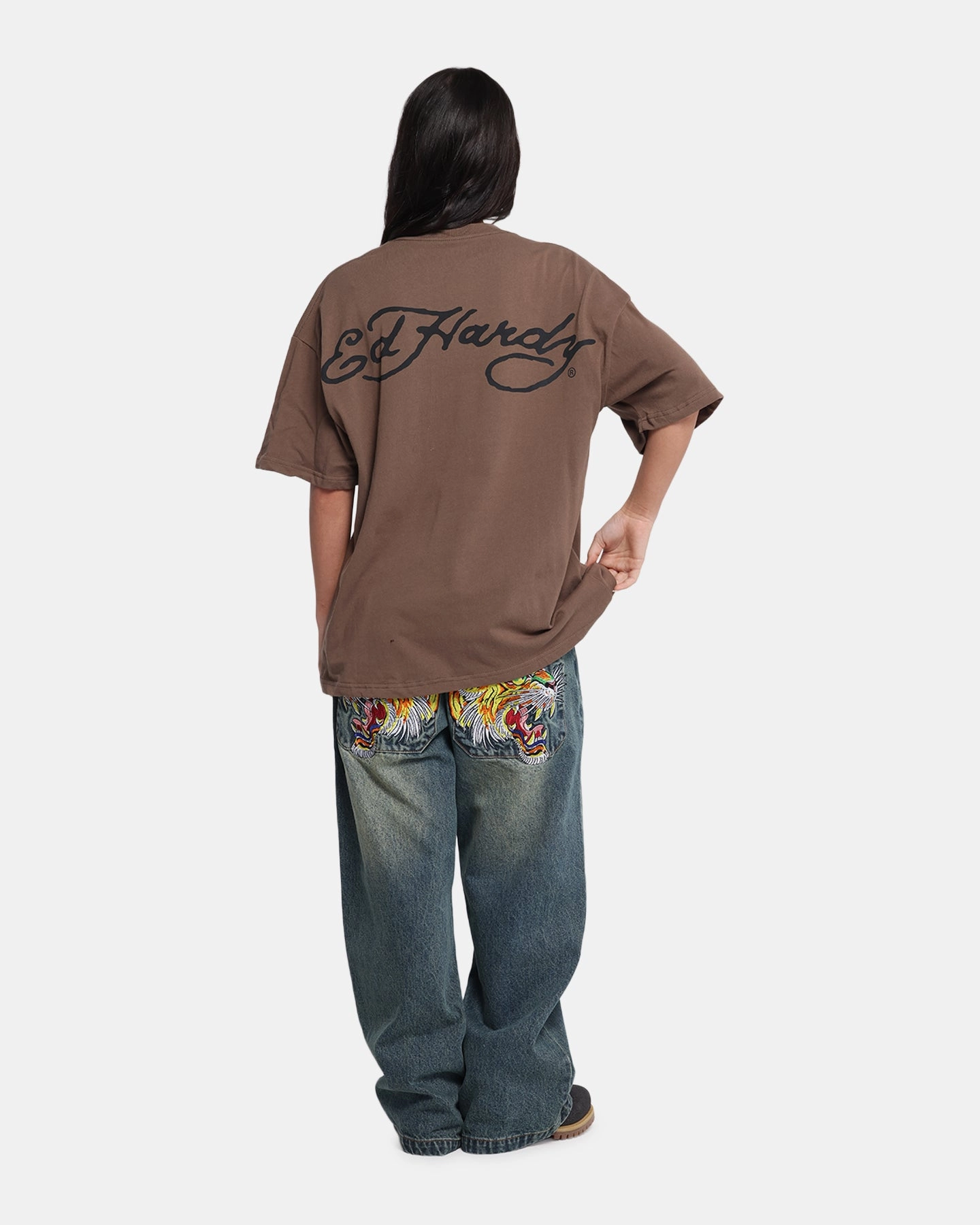 Ed Hardy Eagle T-Shirt Brown Job Interview UltraSoftBrushedInterior