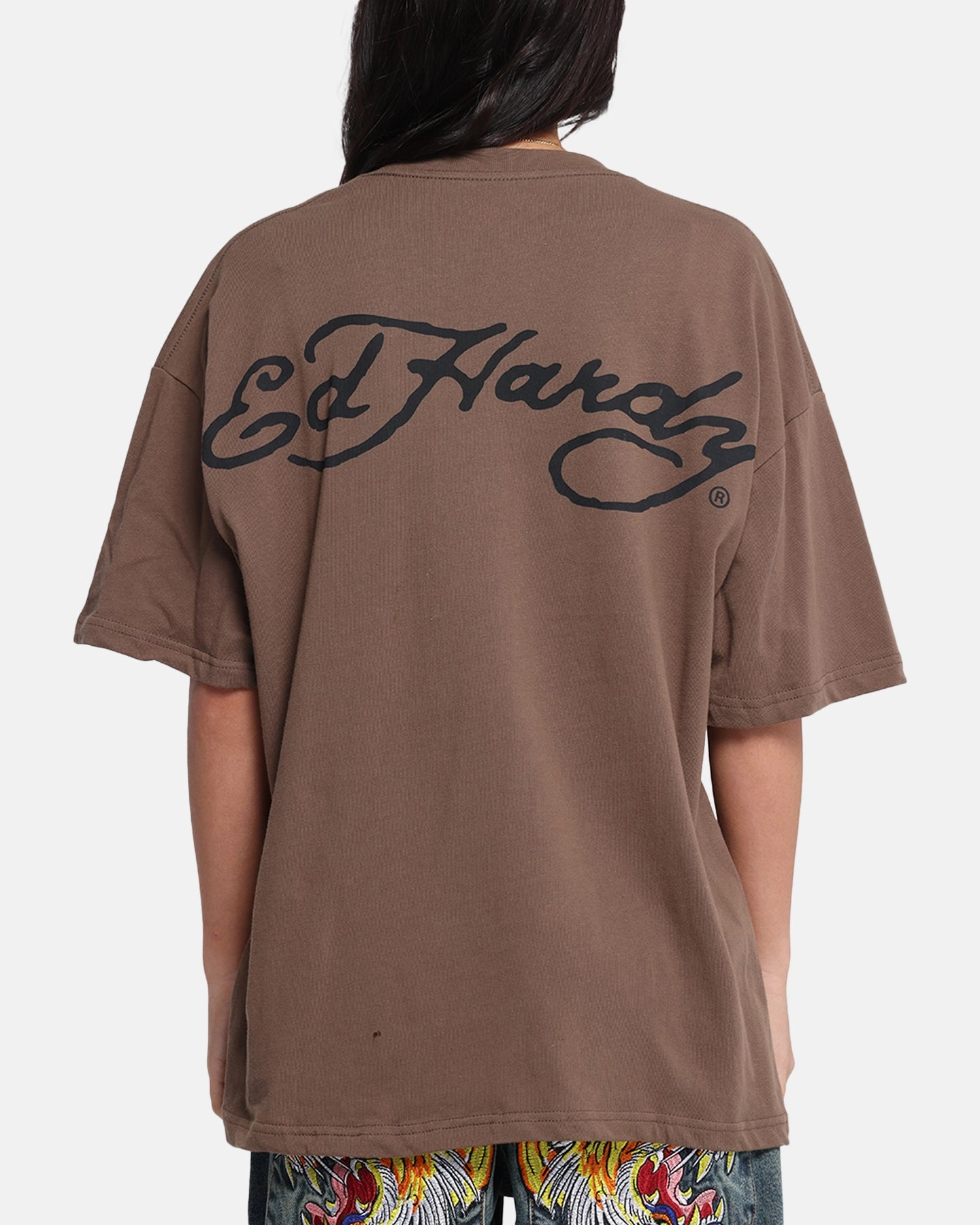 Ed Hardy Eagle T-Shirt Brown Anti Static Finish