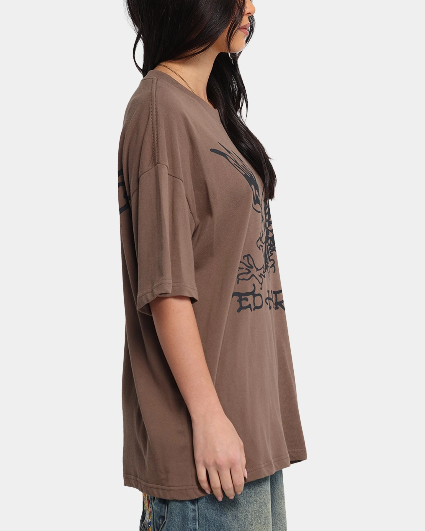 Ed Hardy Eagle T-Shirt Brown Essential Top