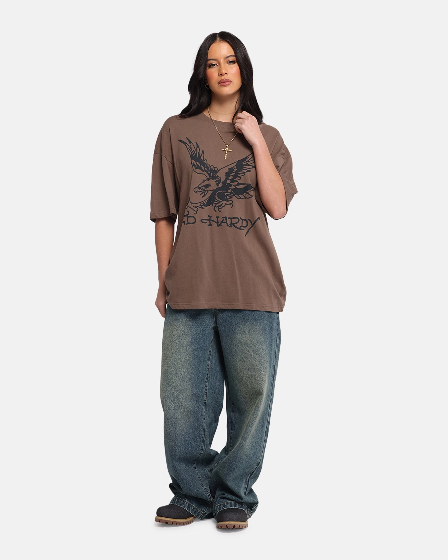 Outdoor Trend Look Ed Hardy Eagle T-Shirt Brown