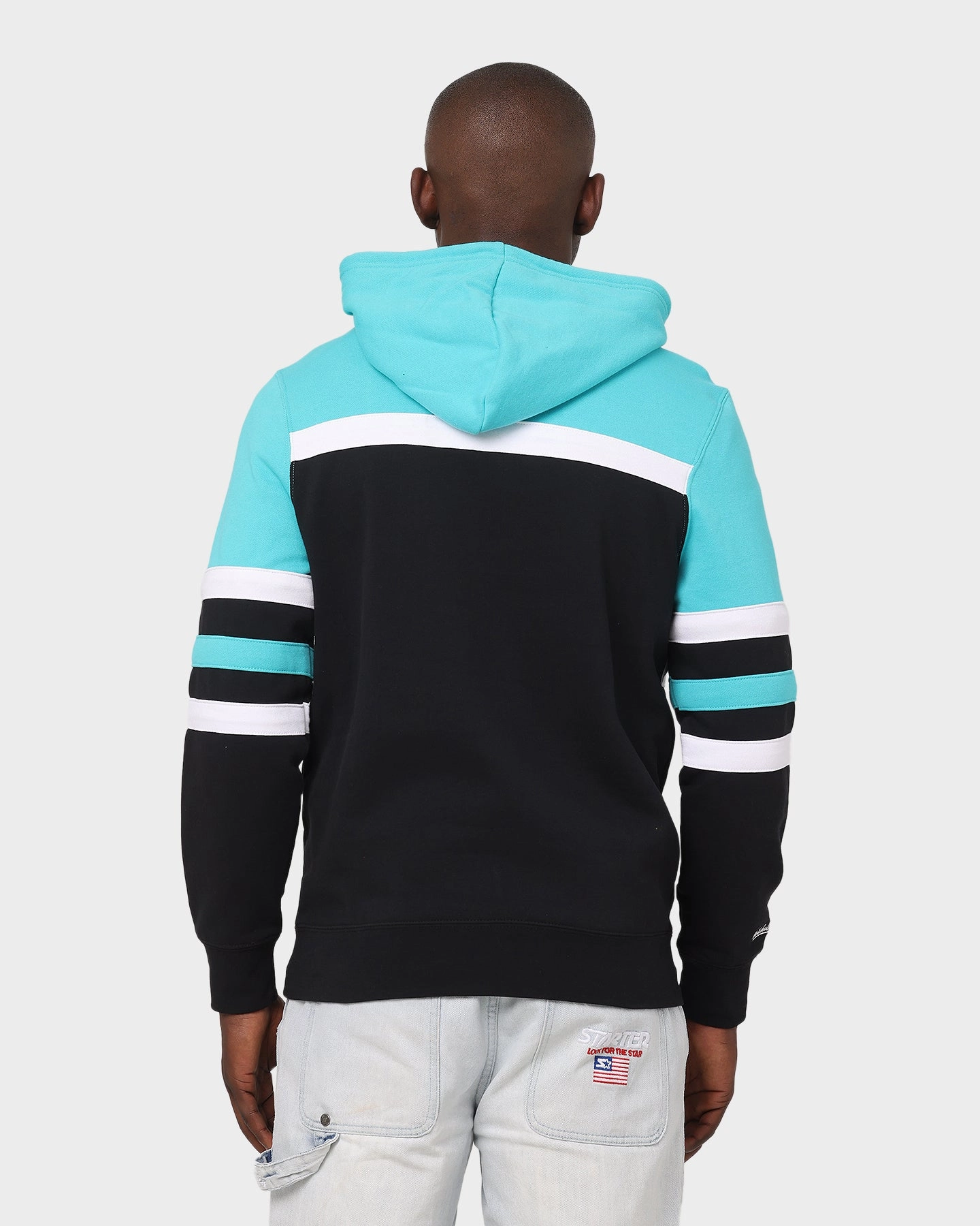 Passion upcycled design Mitchell & Ness San Antonio Spurs Head Coach Hoodie Teal