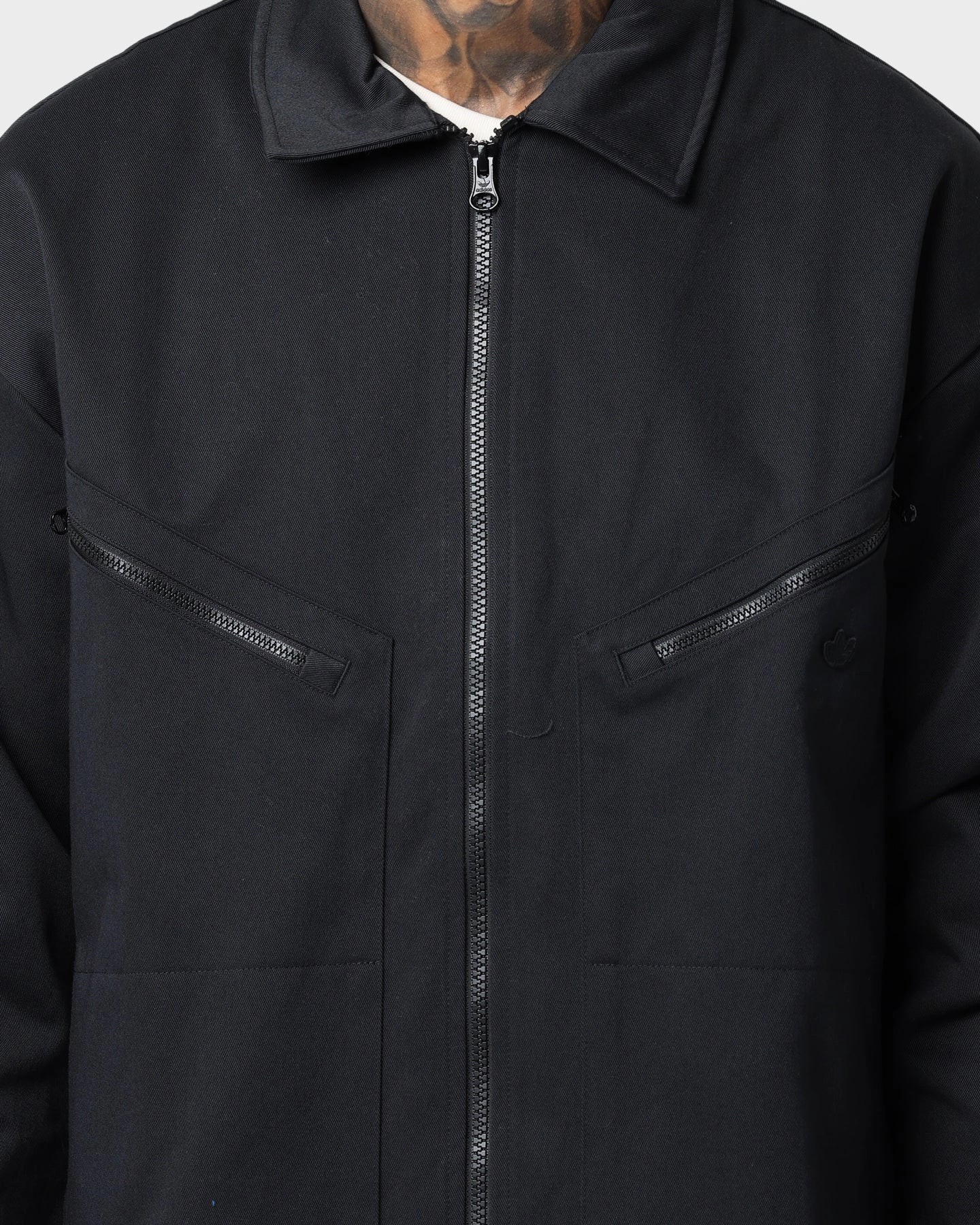 Adidas Trefoil Twill Blouson Jacket Black Generosity Glamour