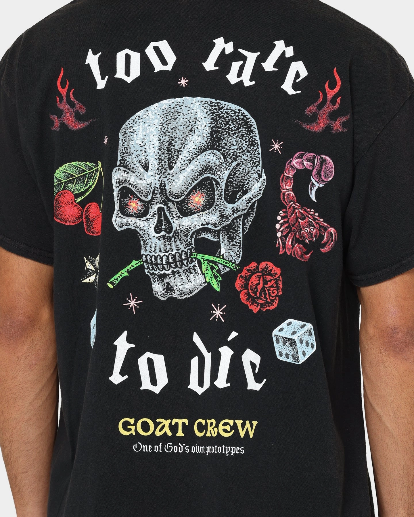 Goat Crew Too Weird To Live Vintage T-Shirt Black Wash Recycled Polyester