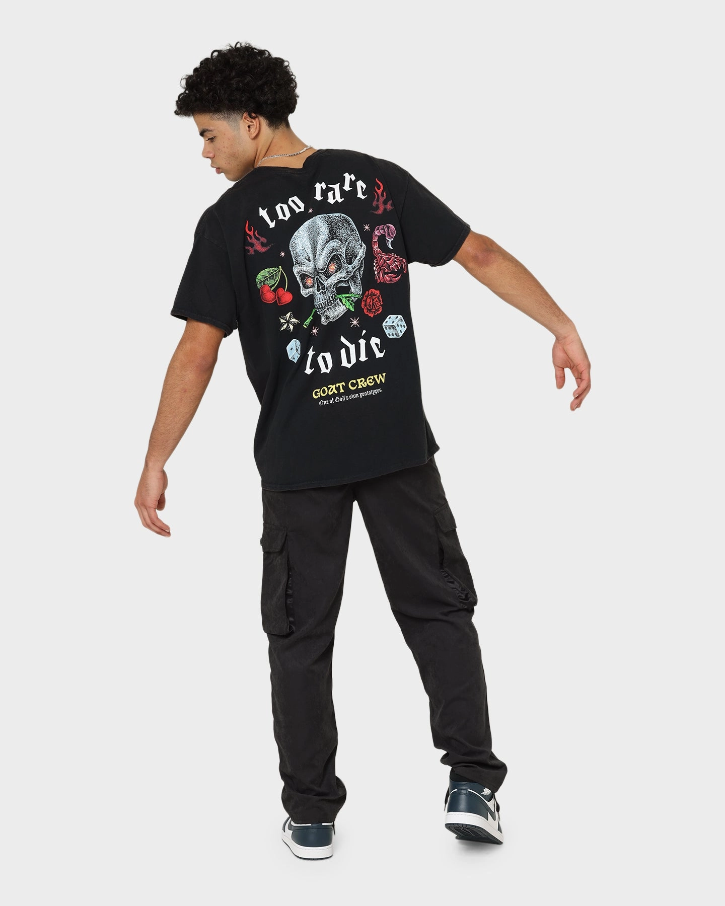 Goat Crew Too Weird To Live Vintage T-Shirt Black Wash Smart Casual Look Trendy Look