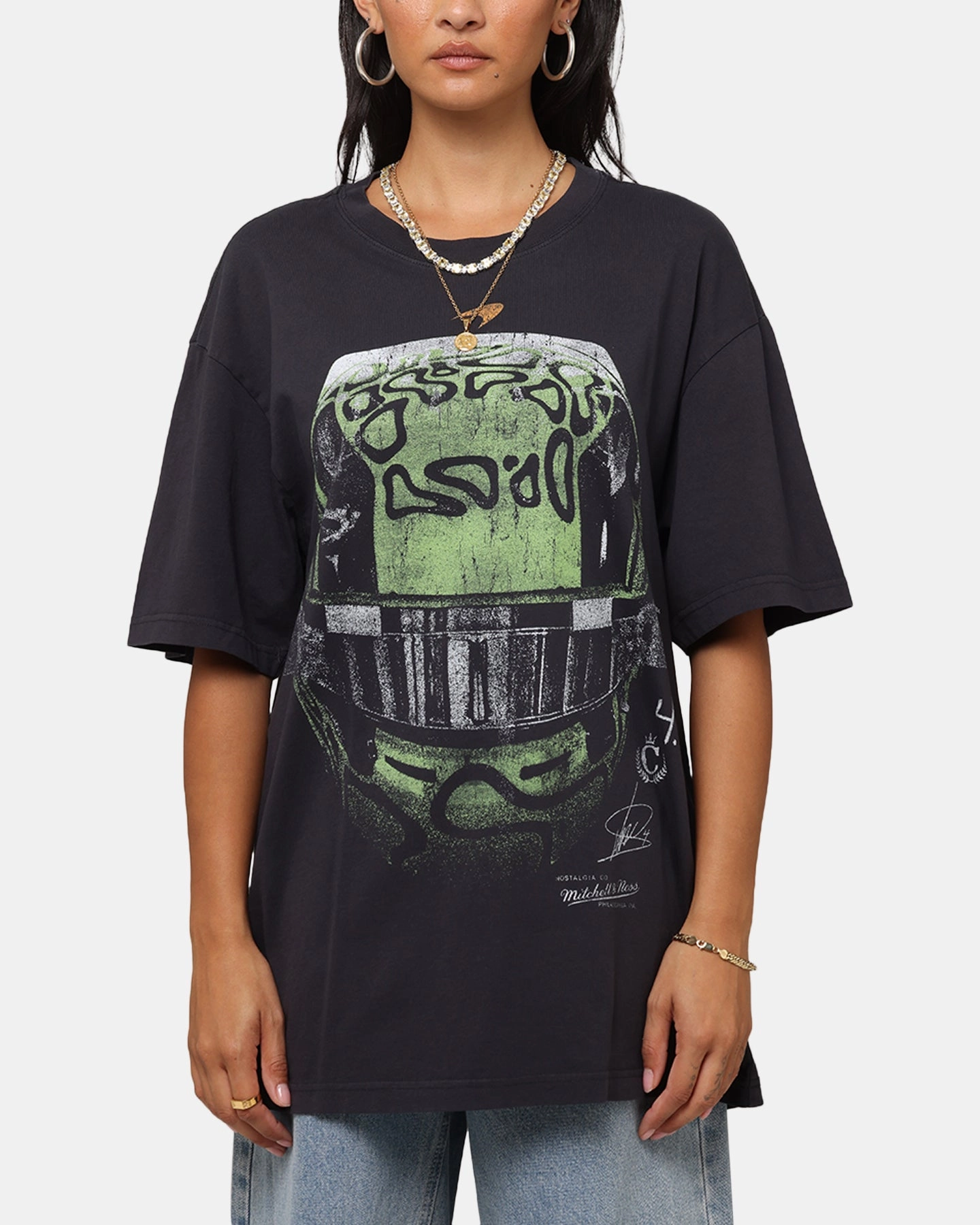 Classic Outfit Style Mitchell & Ness X Mclaren Lando Norris Helmet T-Shirt Faded Black