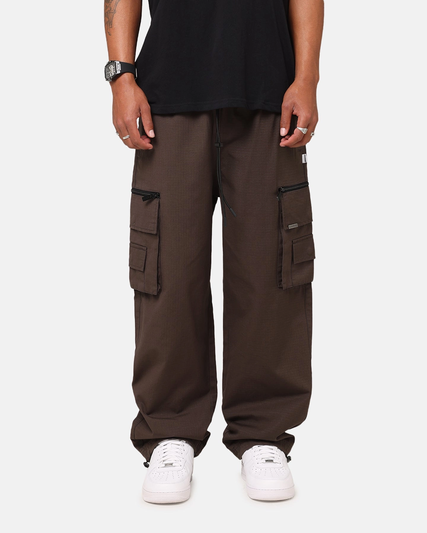 Carre Tactic Cargo Joggers Brown Practical Wear Non Slip Waist Grip