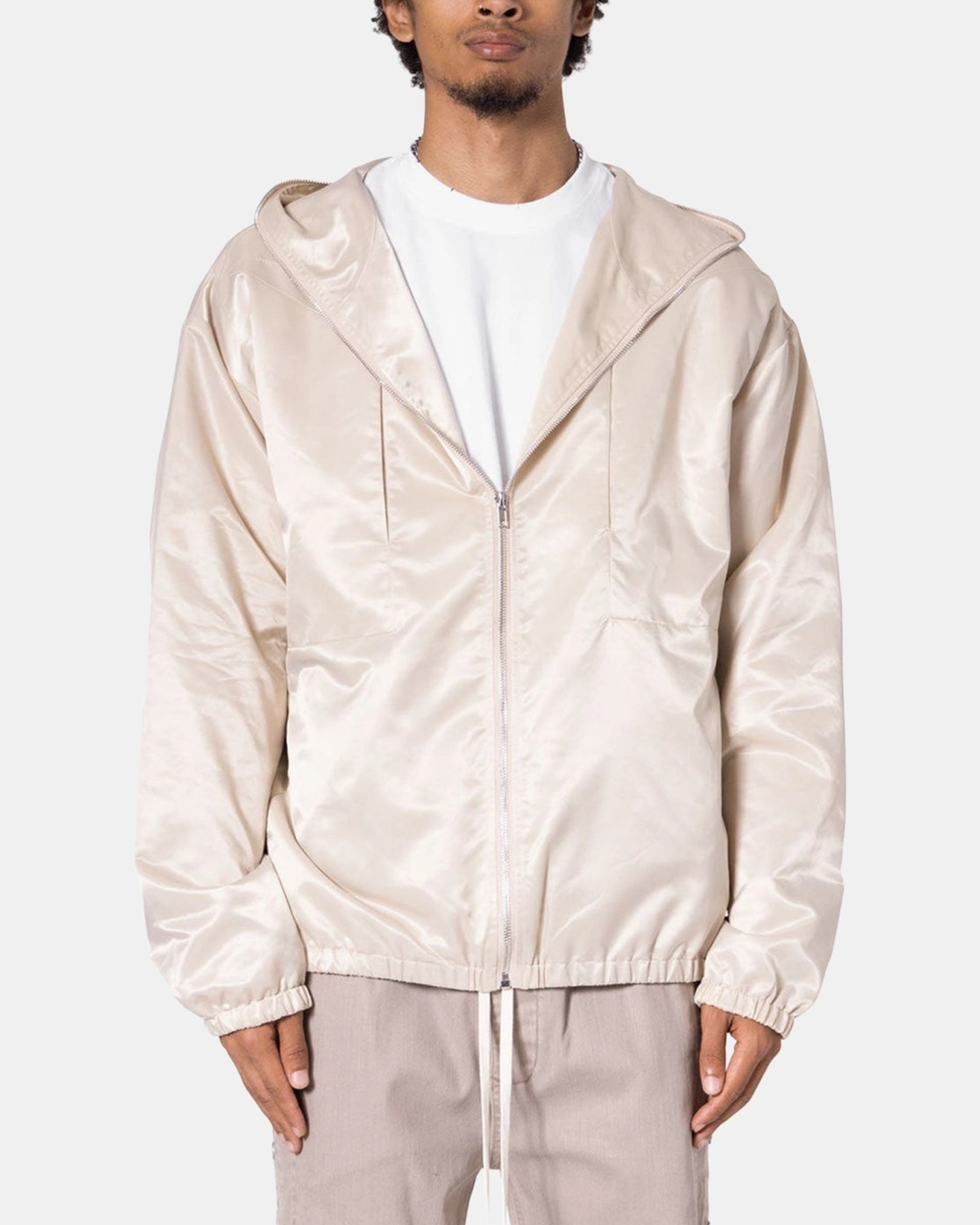 MNML Full Zip Paneled Fight Jacket Stone Category