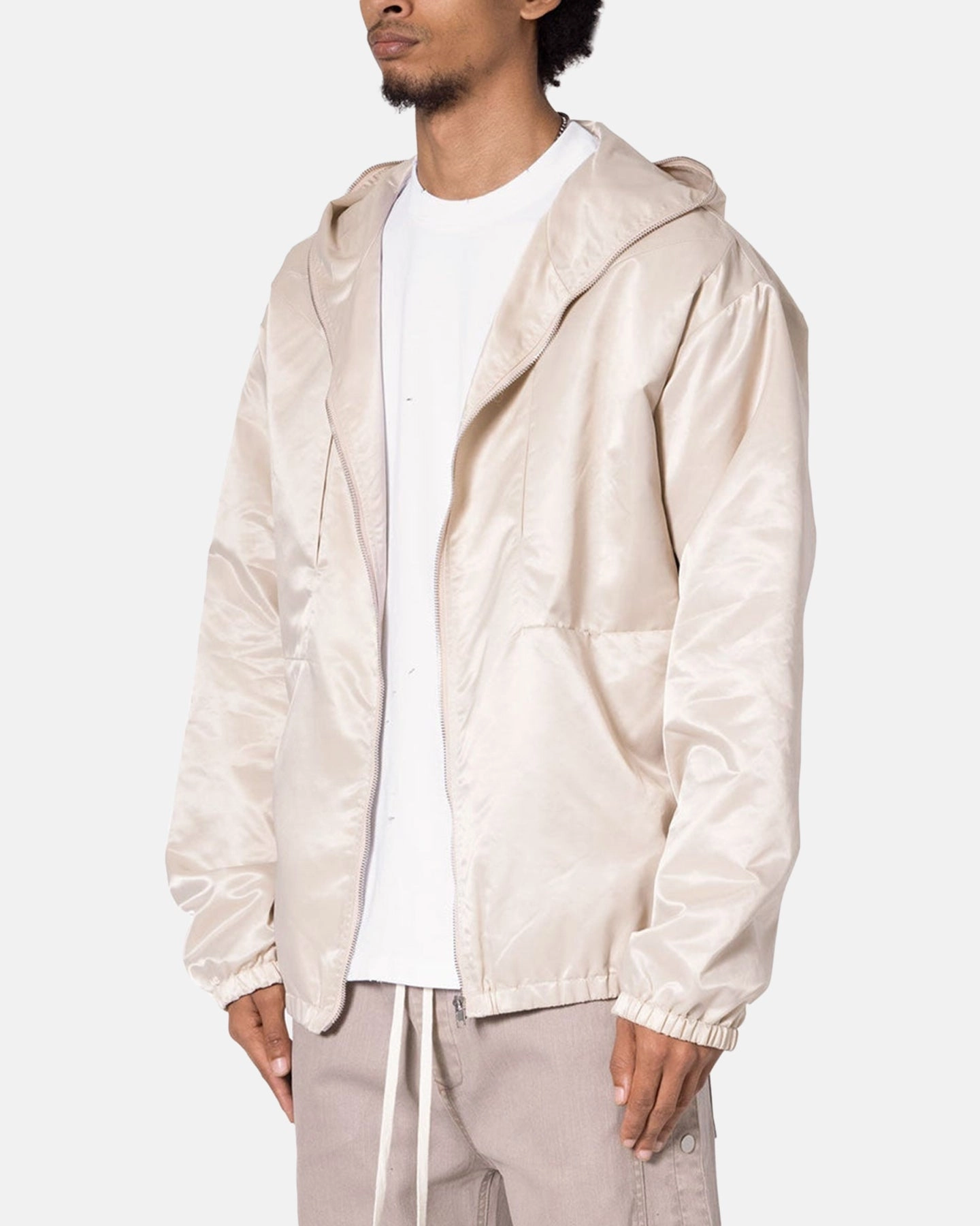 Weekend Comfort MNML Full Zip Paneled Fight Jacket Stone