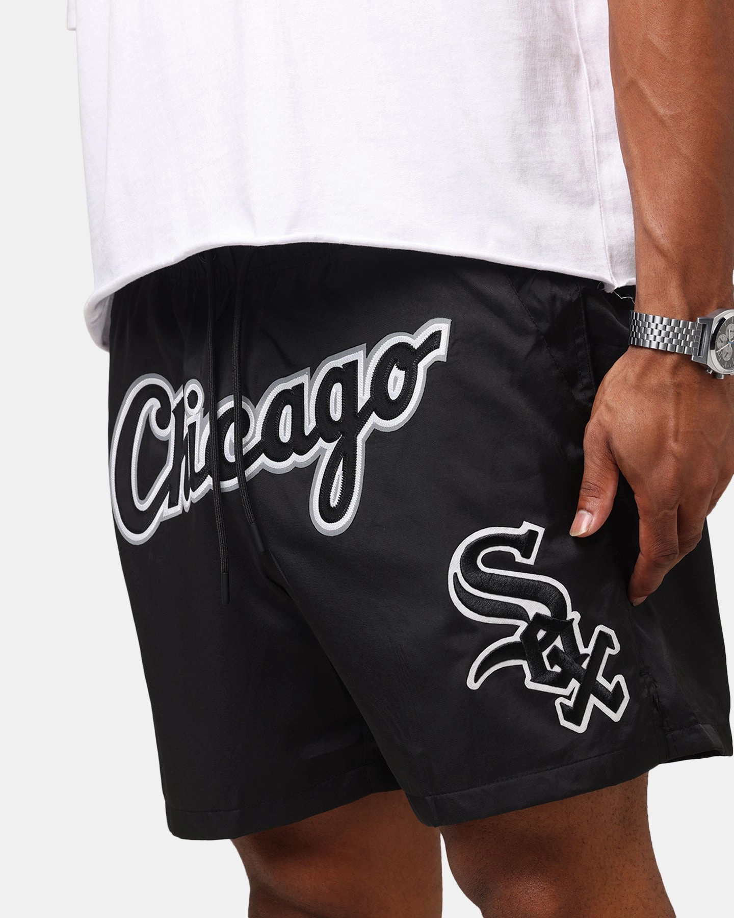 Pro Standard Chicago White Sox Classic Woven Shorts Black low waisted Anti Slip Waist Grip