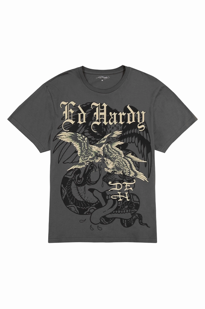 Unisex style All-day Comfort Ed Hardy Eagle Battle Men's Short Sleeve Tee