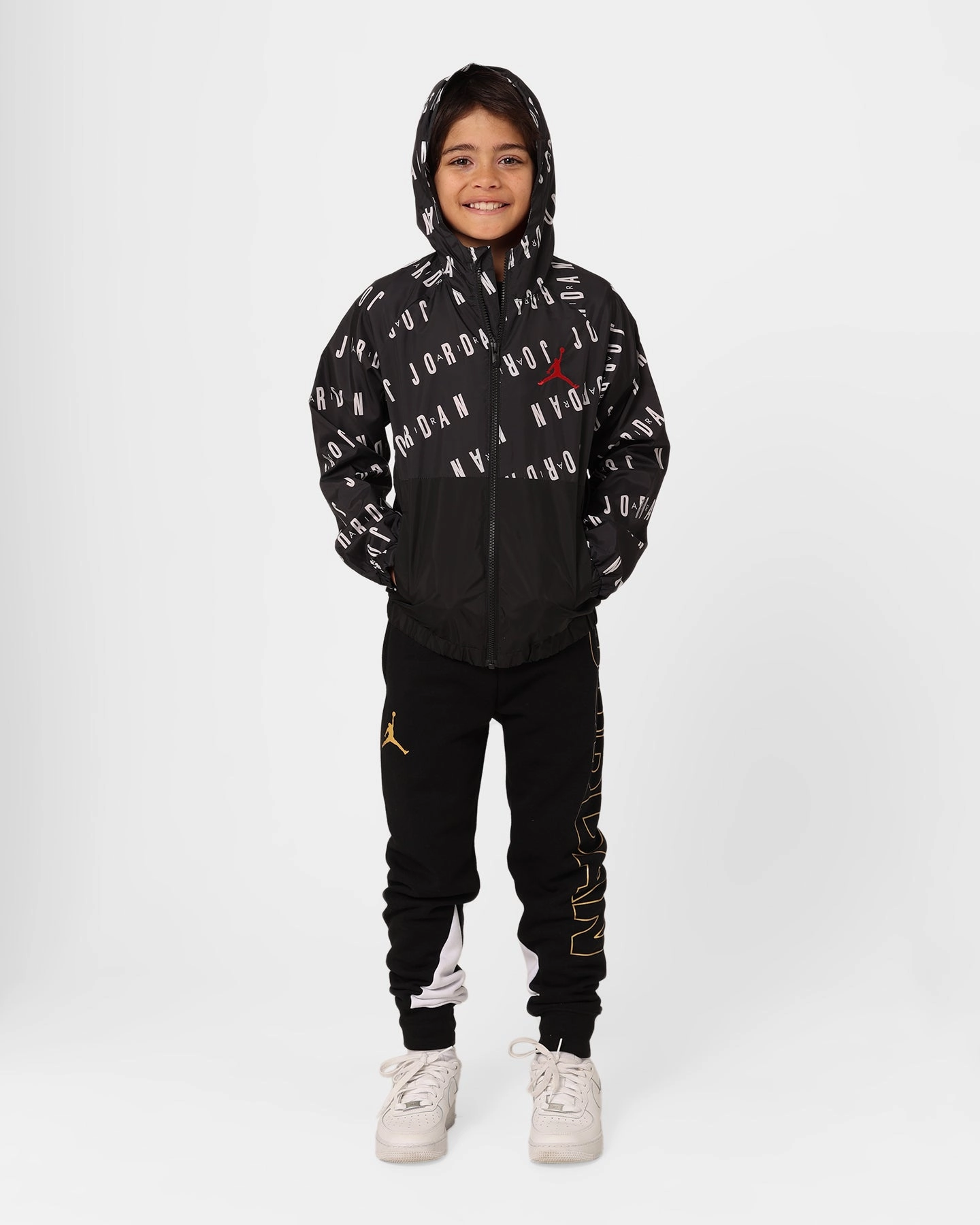 Jordan Kids' Colour Block Windbreaker Jacket Black Quality Assurance Moisture wicking