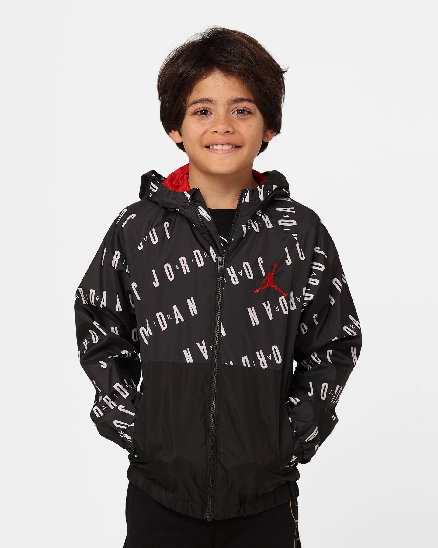 Seamless Integration Stroll Jordan Kids' Colour Block Windbreaker Jacket Black