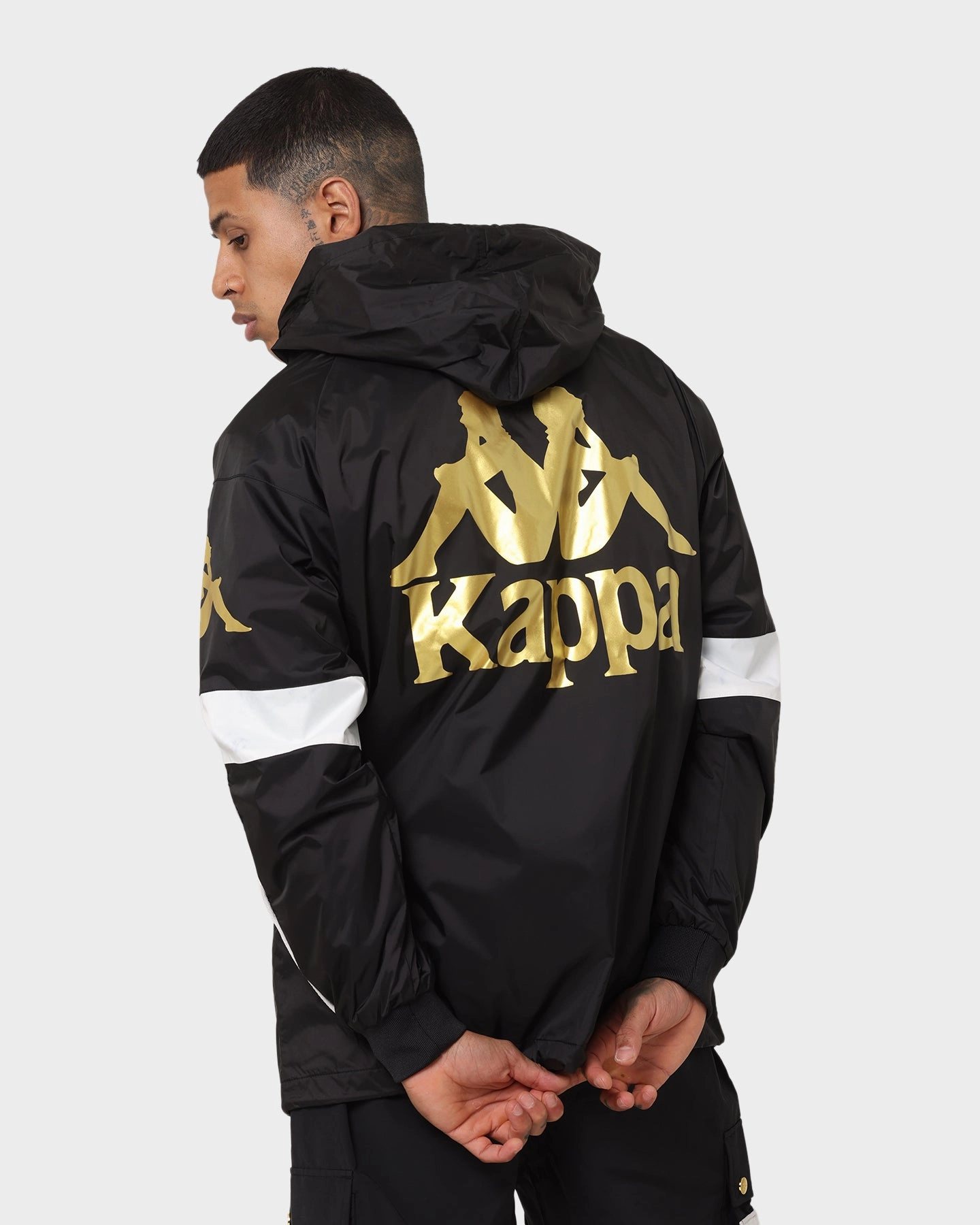 Kappa 222 Banda Dinos Jacket Black/Grey Vapor High Visibility Accents musicians