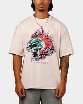 Cozy Wear Loiter Rip N Dip T-Shirt Off White