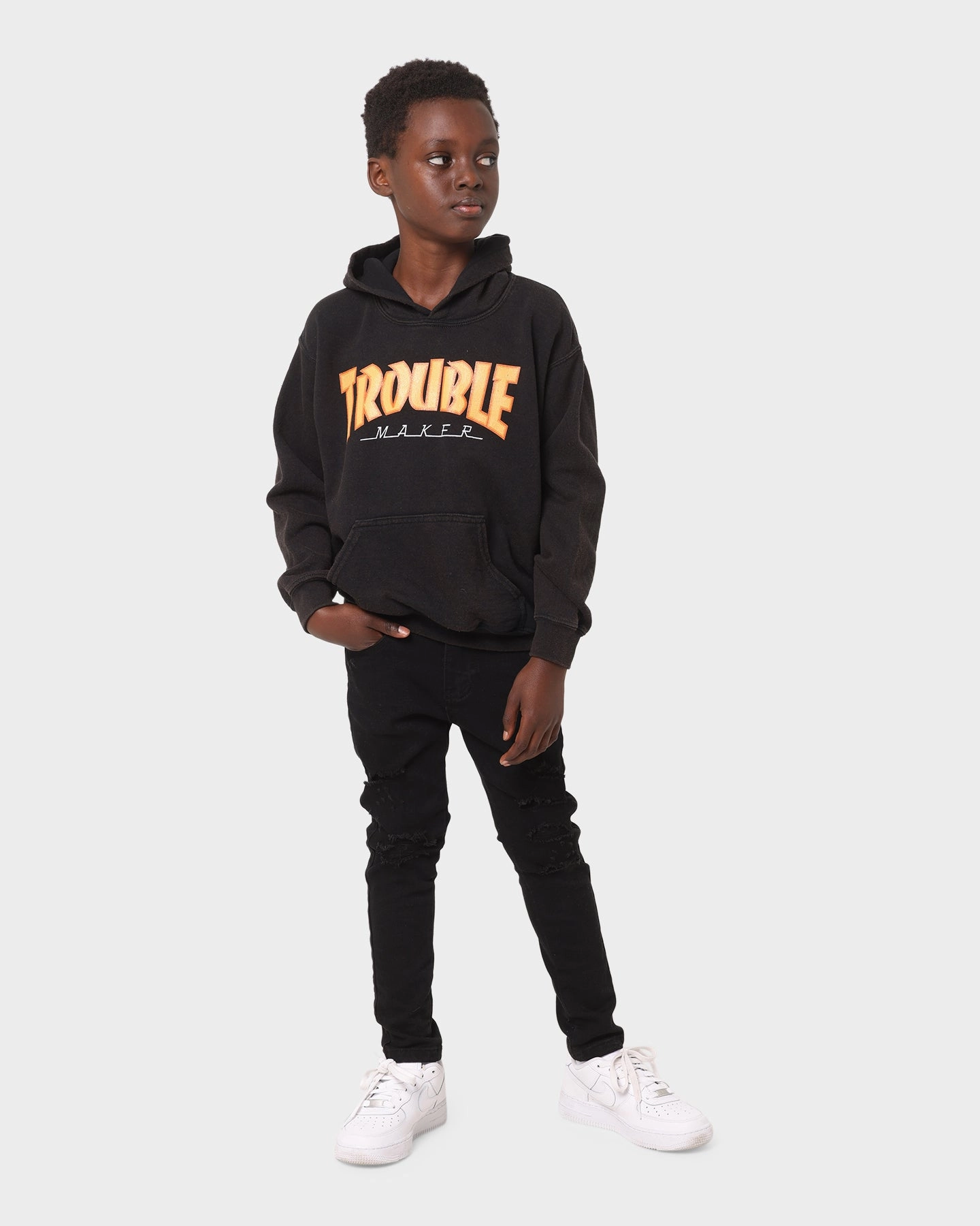 Shortie Kid's Trouble Hoodie Black Sale Charity