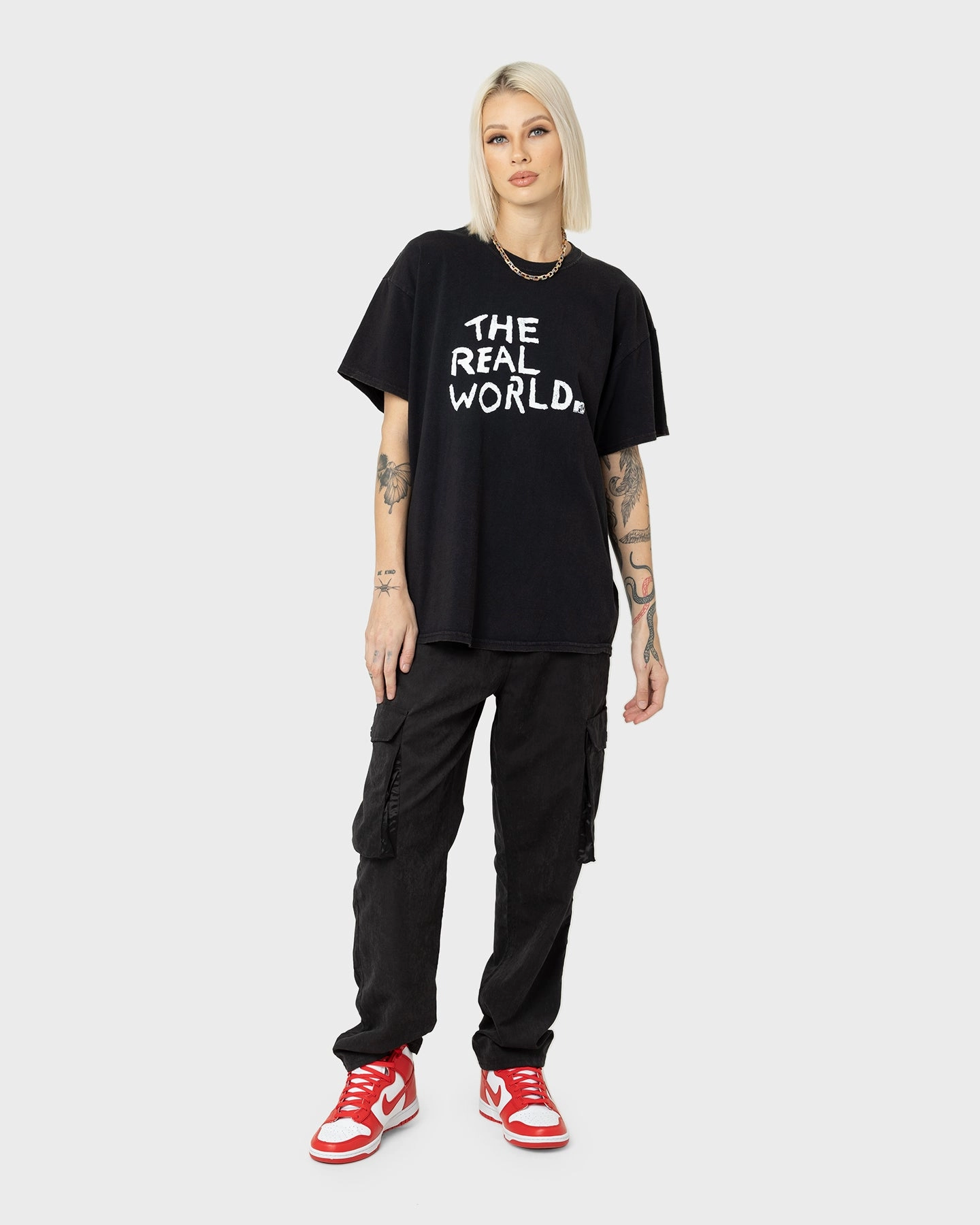 Summer Style Bohemian freedom American Thrift X MTV The Real World Vintage T-Shirt Black Wash