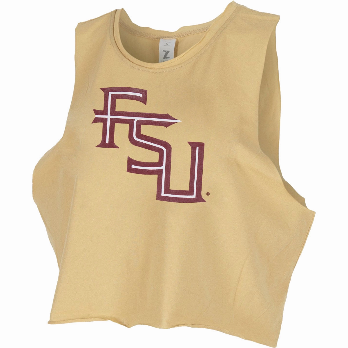 ZooZatz Women's Stacked FSU Crop Muscle Tank - Gold Versatile Styling Options