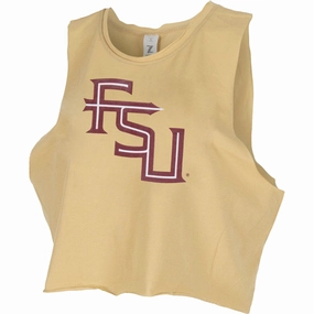 Minimal Comfort ZooZatz Women's Stacked FSU Crop Muscle Tank - Gold