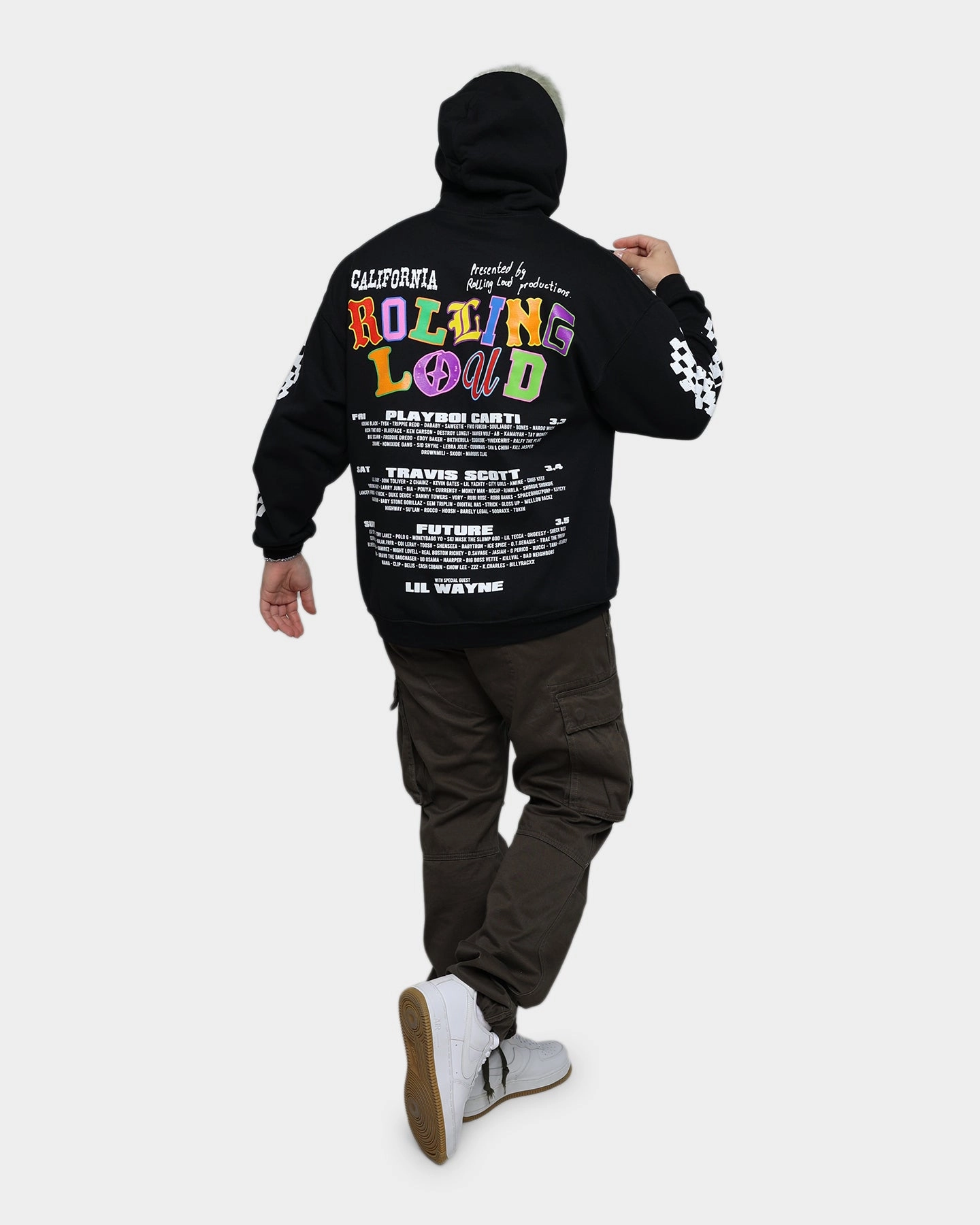 Laser Cut Vents Rolling Loud Rolling Loud Line Up Hoodie Black