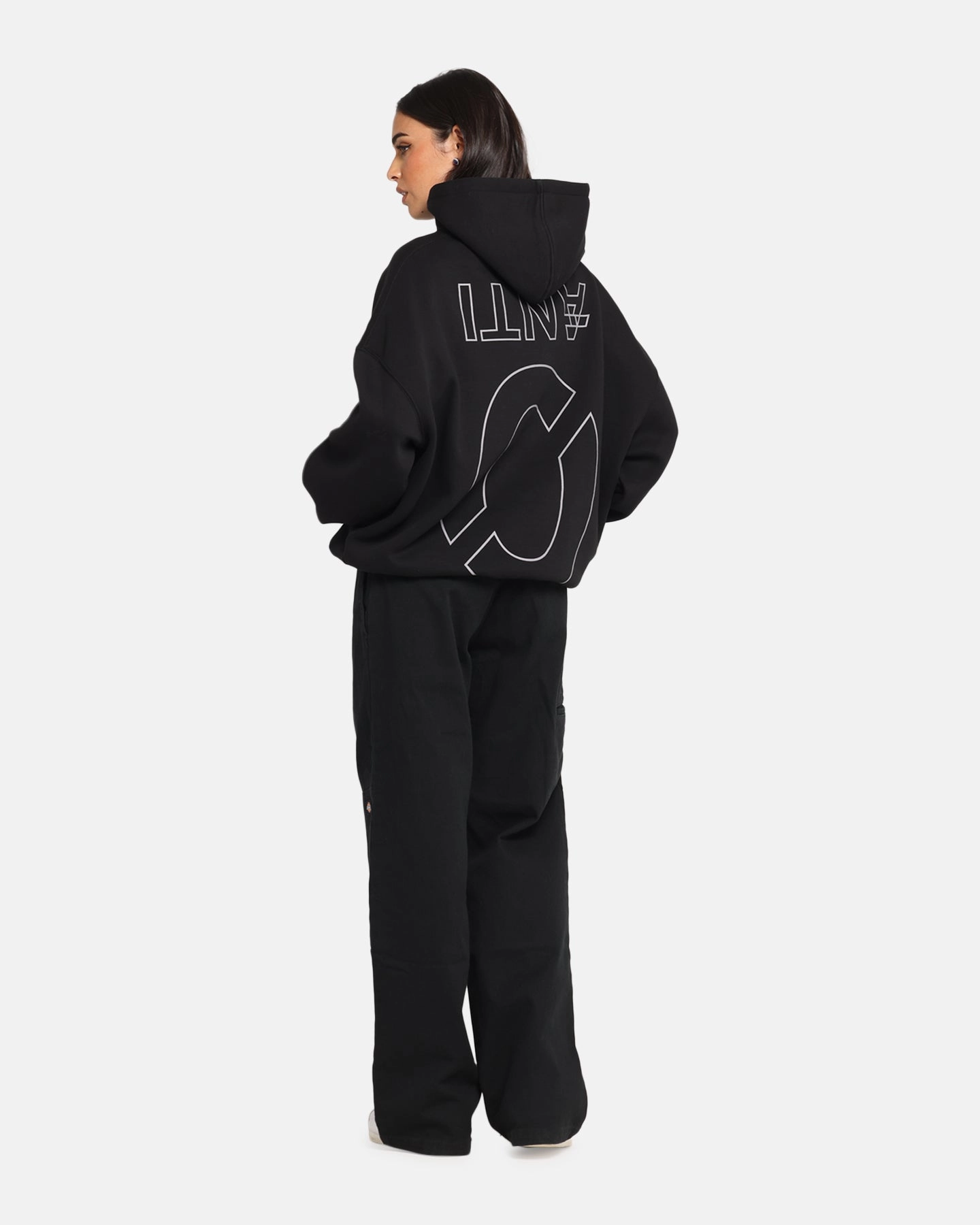 The Anti Order Azero Stencil Boxy Hoodie Black Plan Smart Wear