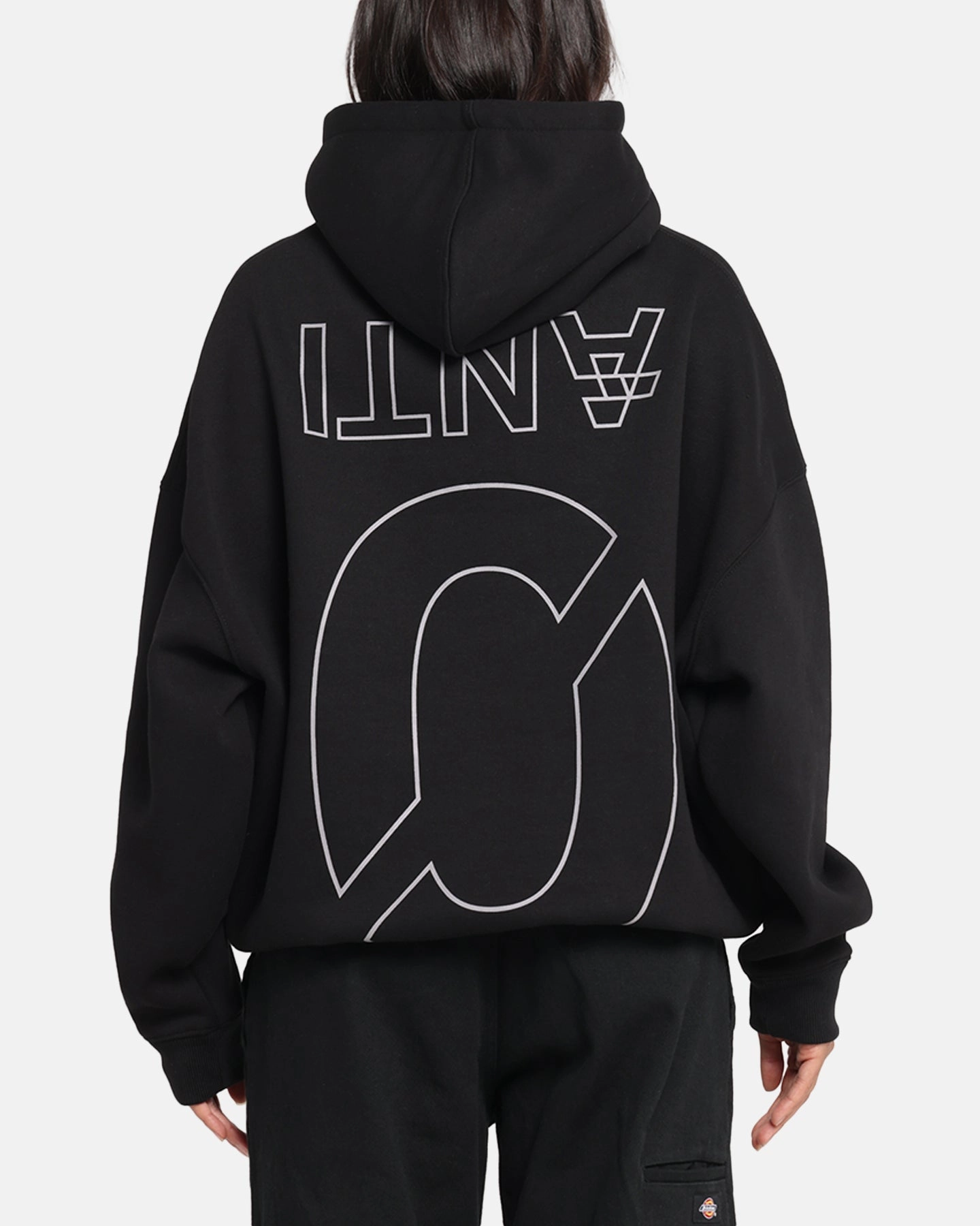 The Anti Order Azero Stencil Boxy Hoodie Black Athletic Wear