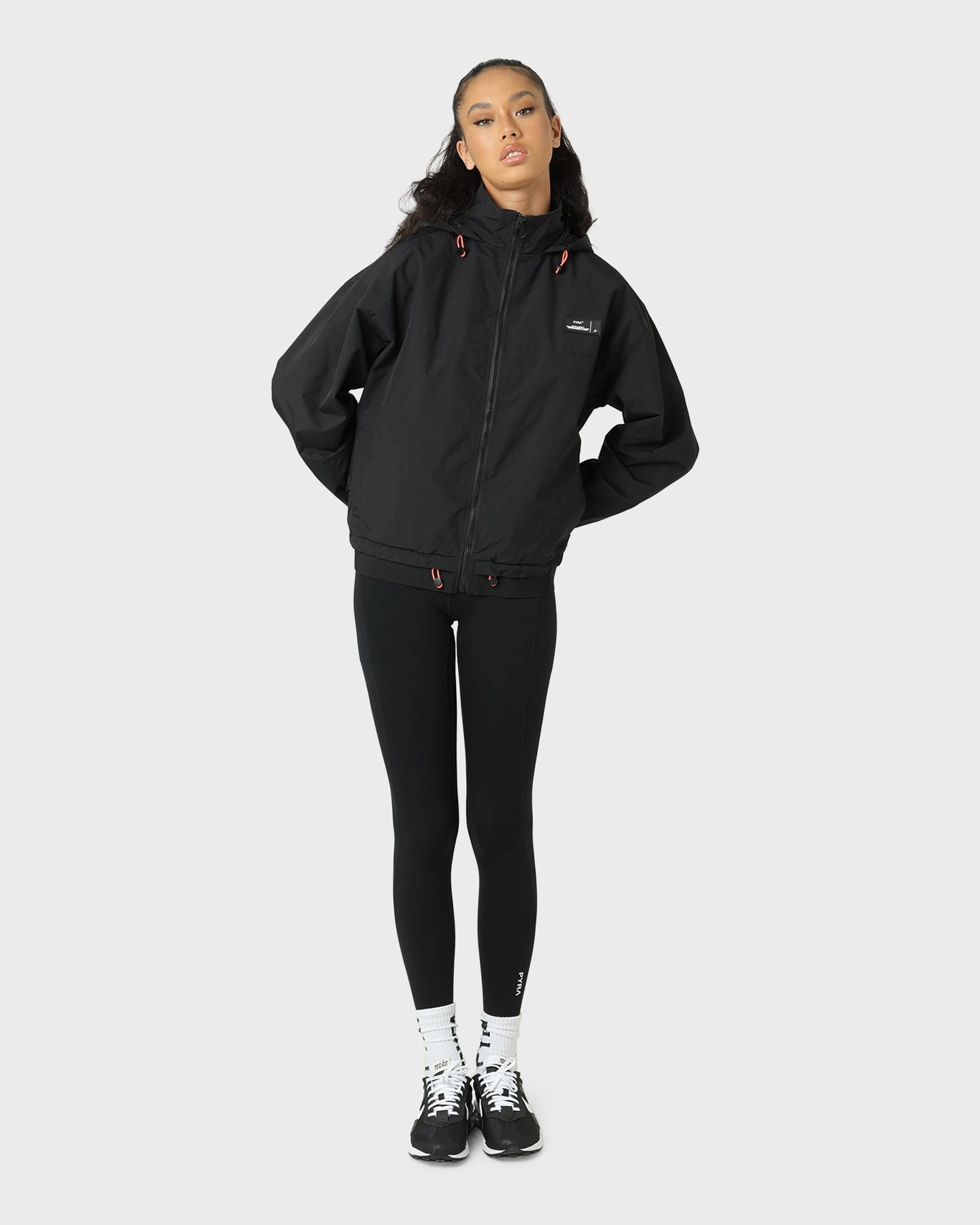 PYRA Women's Elements Wind Breaker Black/Pink Softshell Fabric Technology