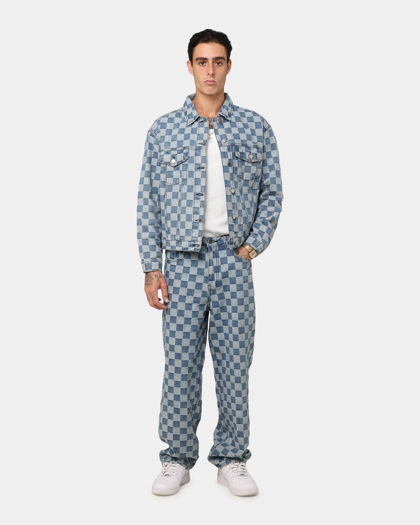 XXIII Checker Board Trucker Jacket Blue Program