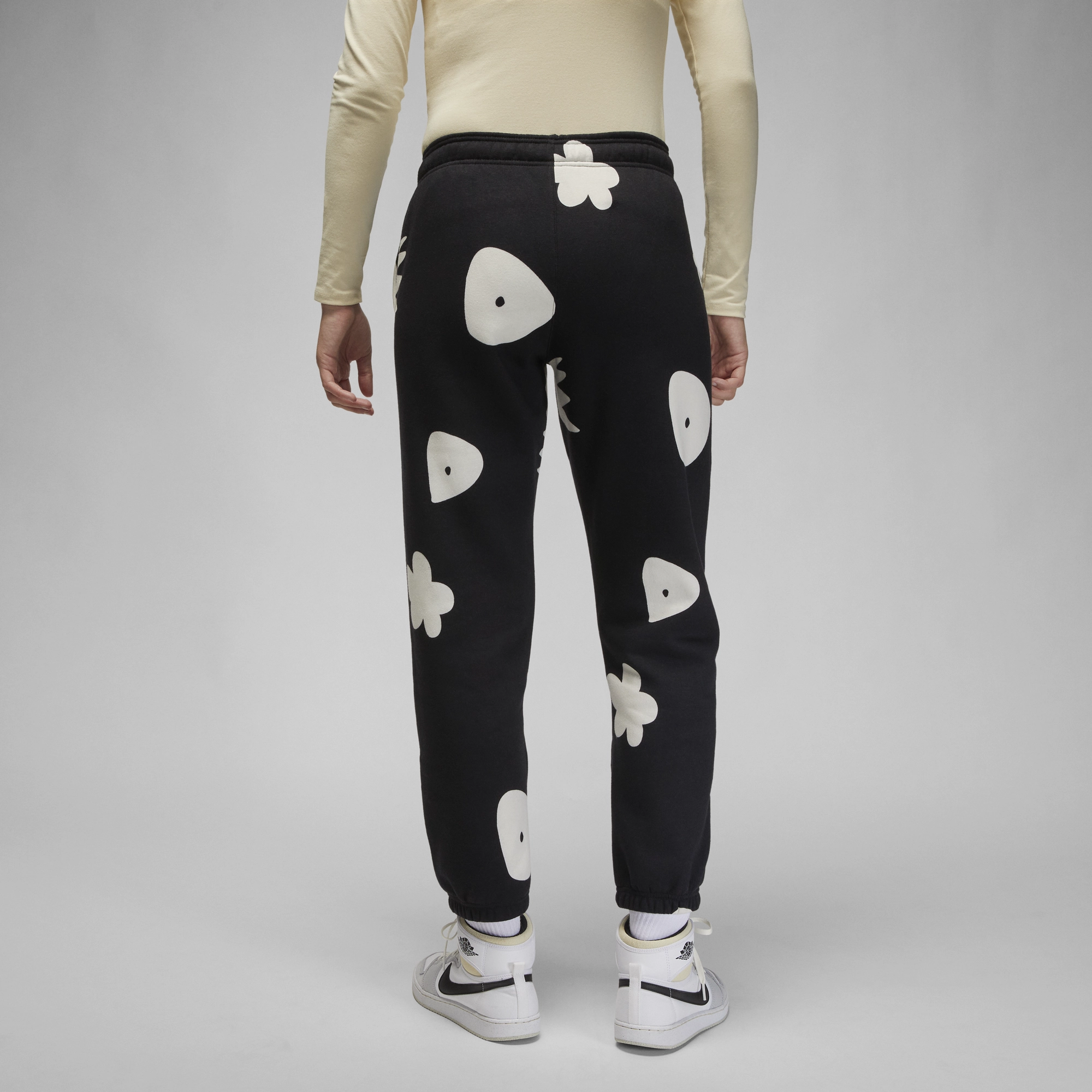Womens Jordan Artist Series by Mia Lee Fleece Sweatpants 'Black' Tear Resistant Breathable Mesh Panels