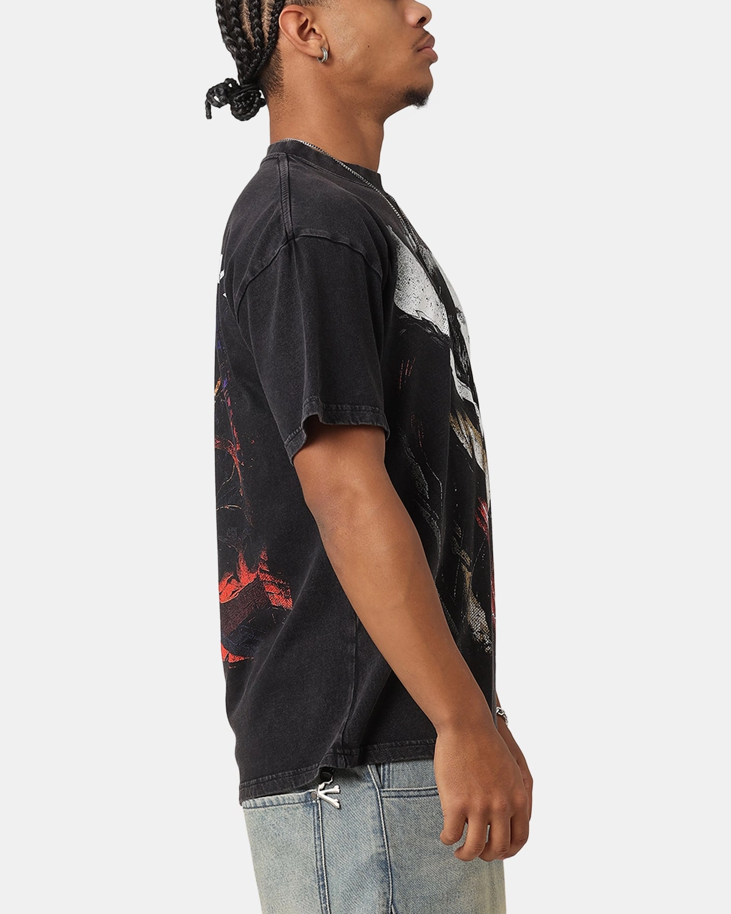 Goat Crew Marvel Spider-Man Y2K Venom The Host Vintage T-Shirt Black Acidwash FlexibleCollarOptions Outdoor Layer