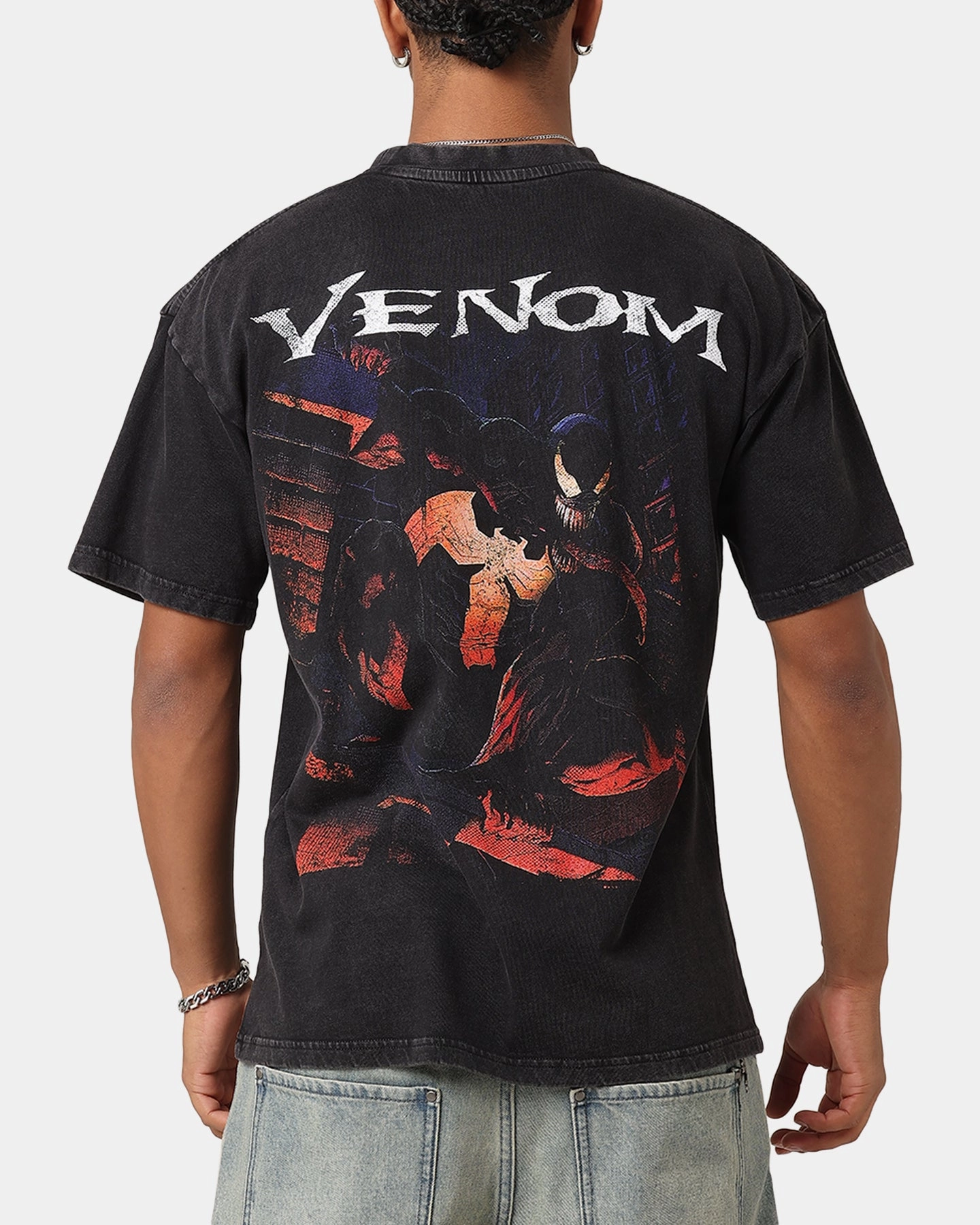 Goat Crew Marvel Spider-Man Y2K Venom The Host Vintage T-Shirt Black Acidwash Eco Friendly Dyes