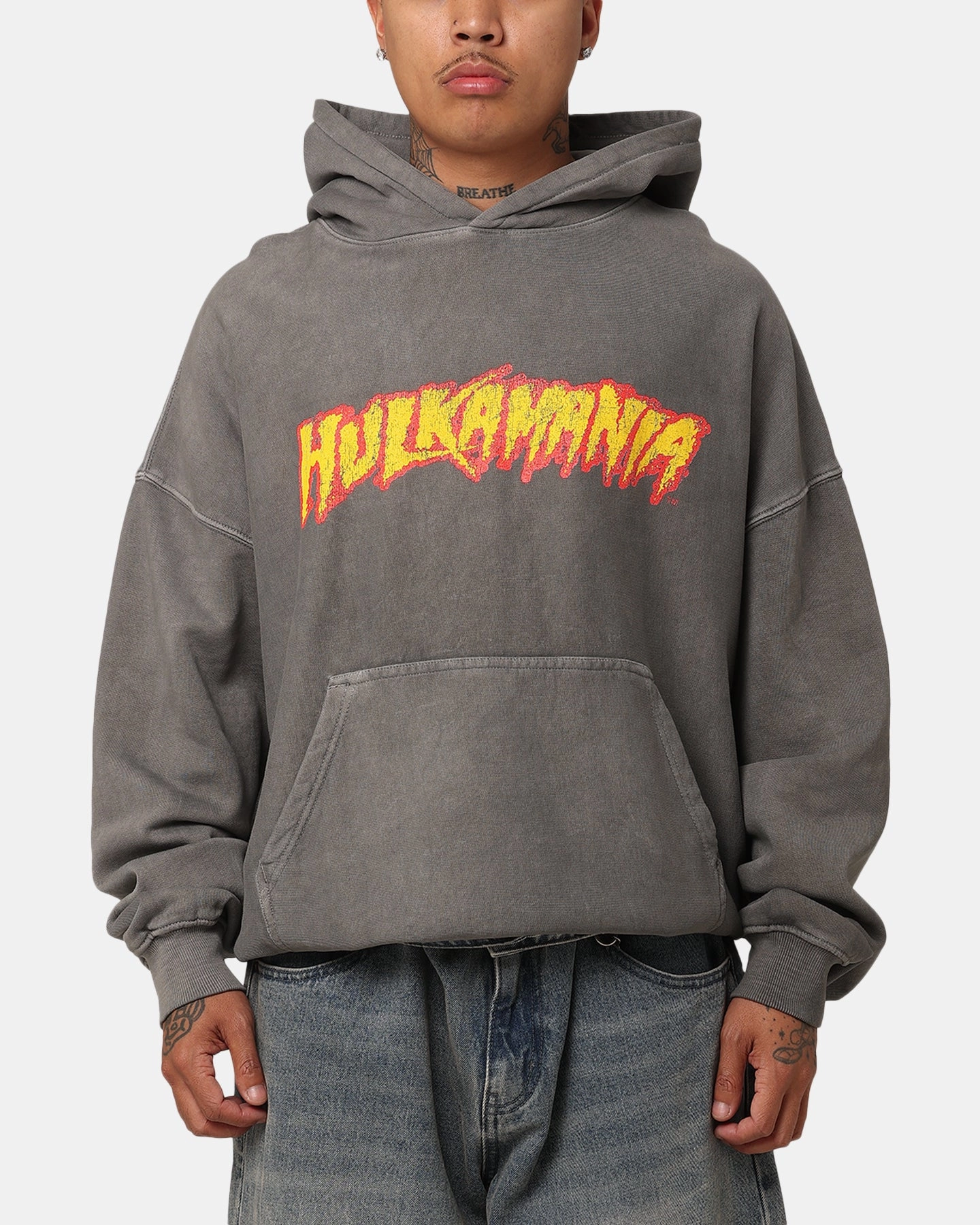 Project Culture Kings X WWE Hulk Hogan Hulkamania Premium Hoodie Washed Charcoal