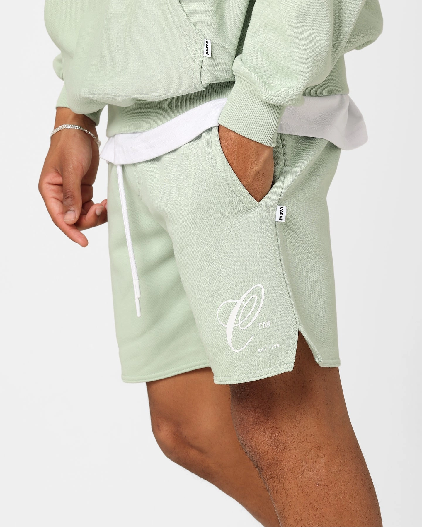 campers Low Bulk Waistband Carre Capital C Terry Shorts Pistachio