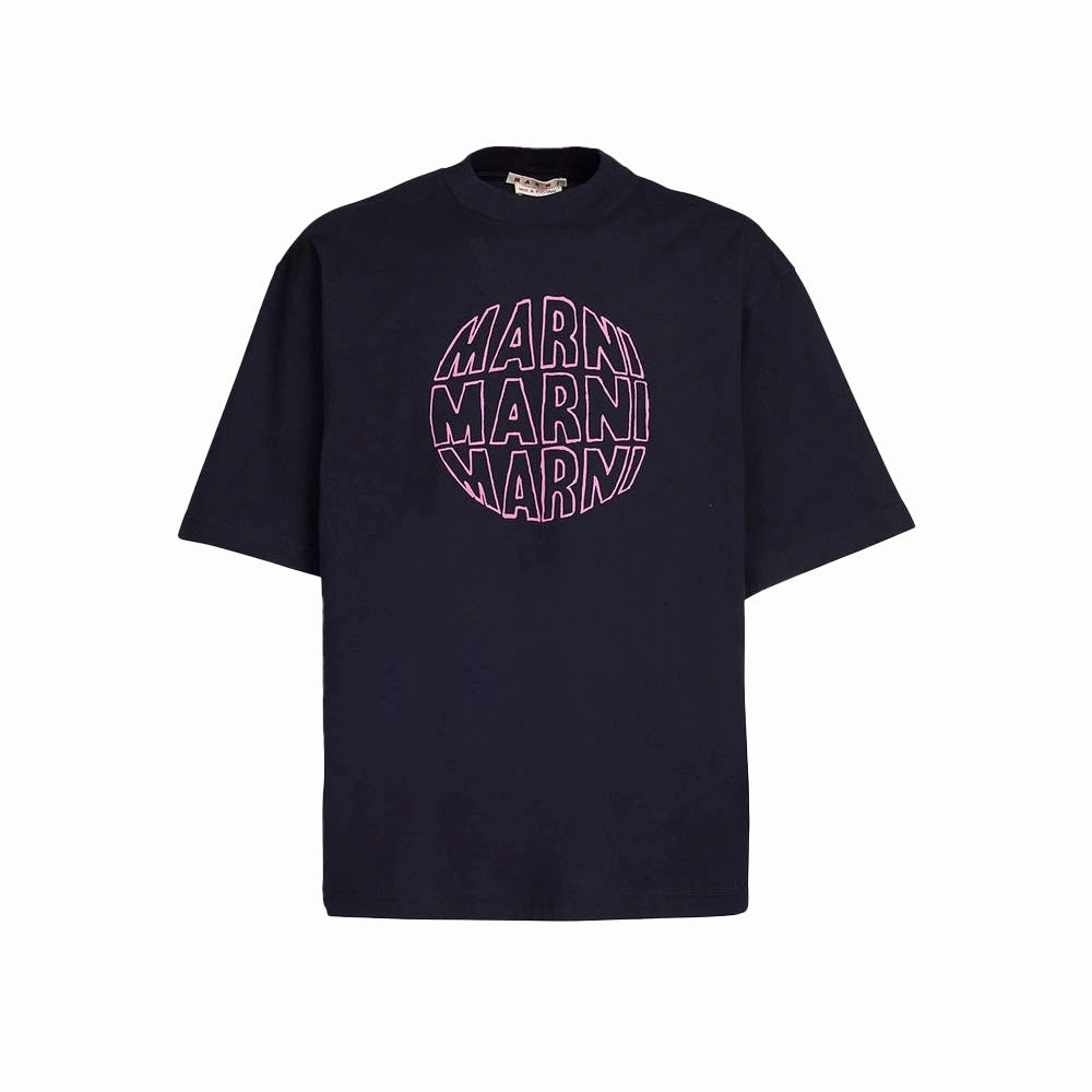 Marni Circular T-Shirt 'Black' Relaxed Comfort Look